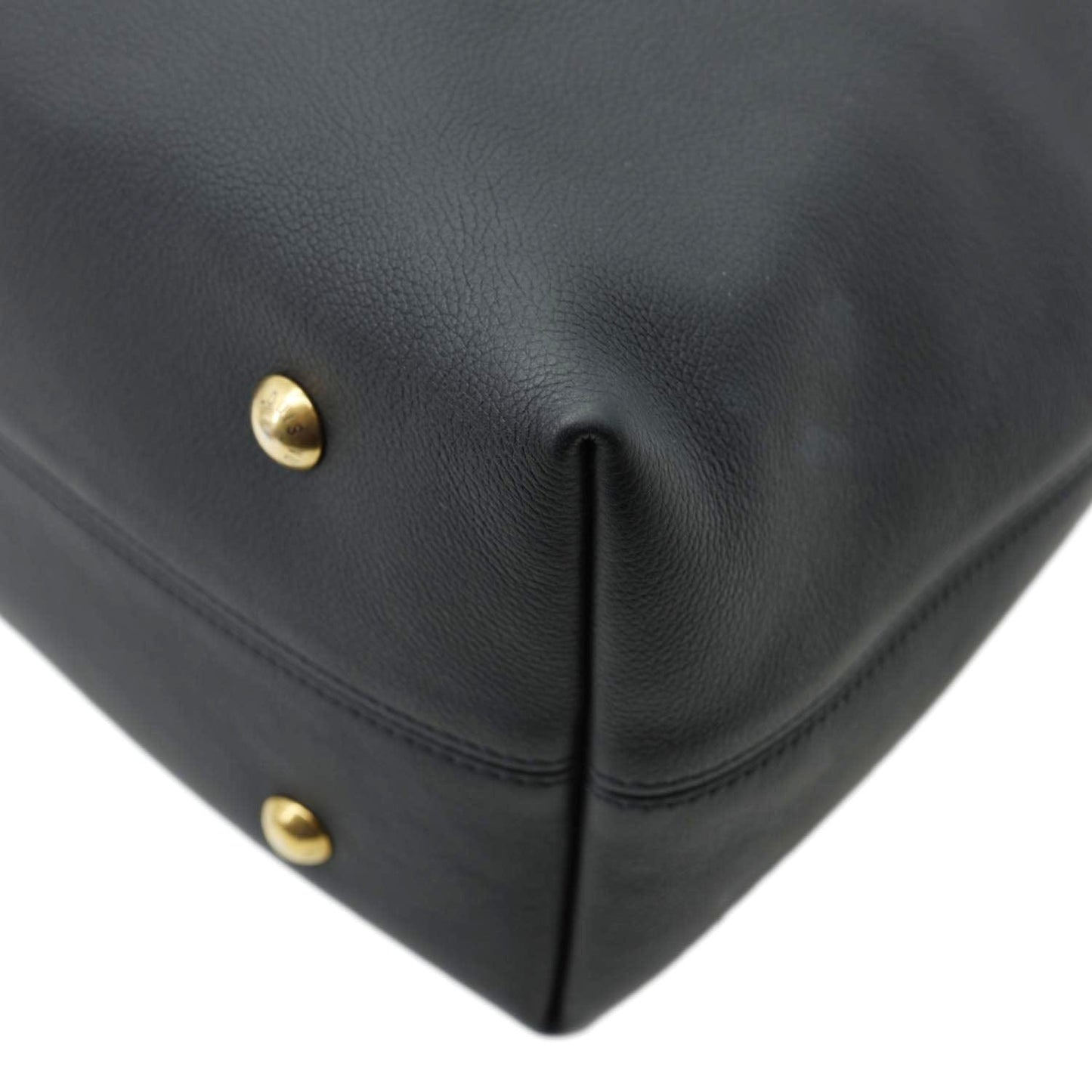 LOUIS VUITTON Low Key MM Grained Calfskin Leather Hobo Bag Black
