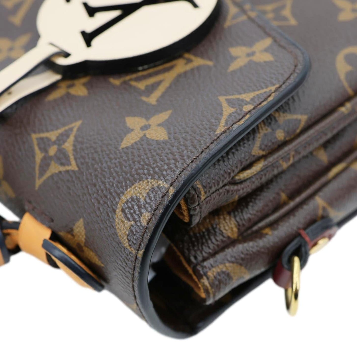 LOUIS VUITTON Braided Metis Pochette Monogram Canvas Crossbody Bag Brown