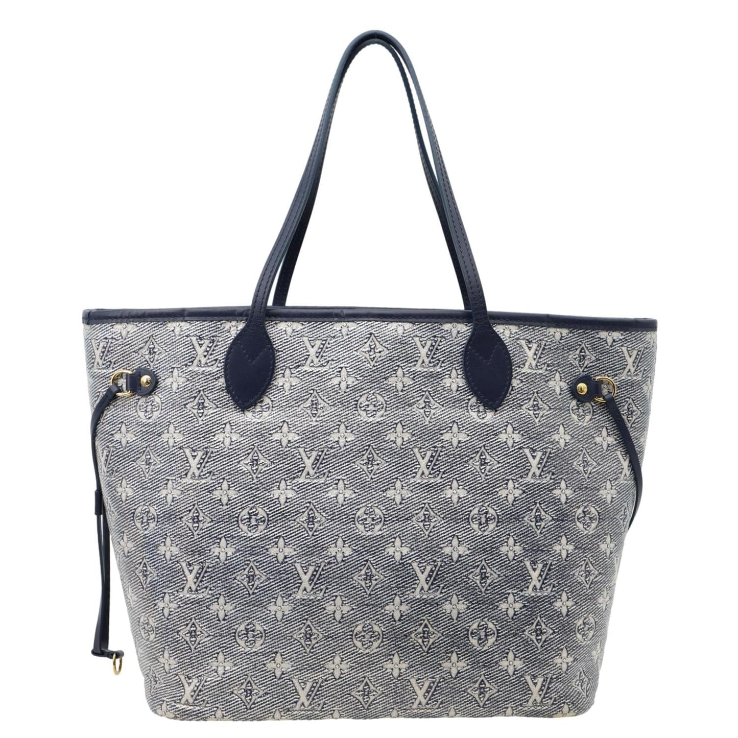LOUIS VUITTON Neverfull MM Denim Monogram Jacquard  Tote Bag Grey