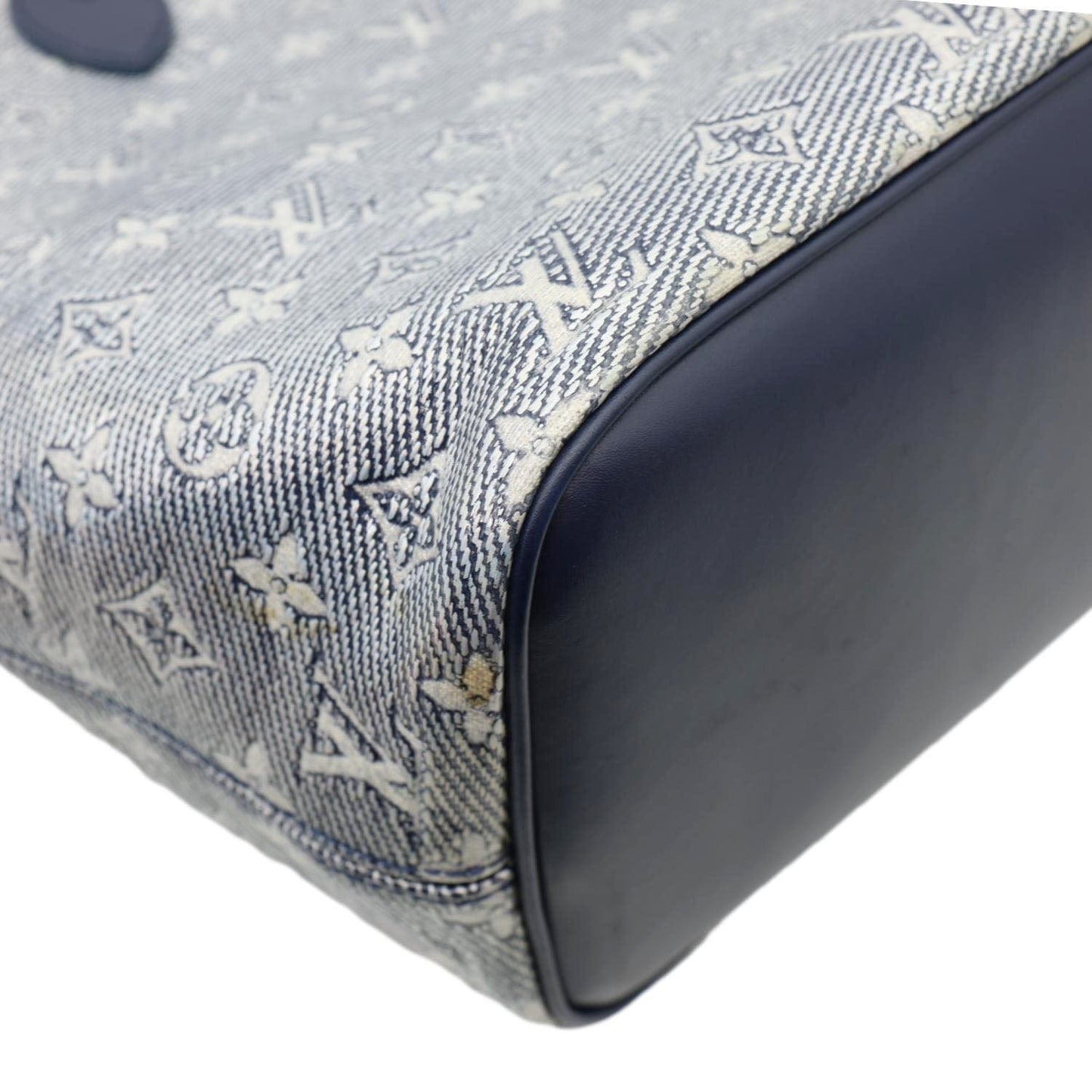 LOUIS VUITTON Neverfull MM Denim Monogram Jacquard  Tote Bag Grey