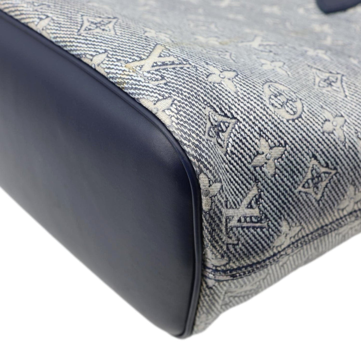LOUIS VUITTON Neverfull MM Denim Monogram Jacquard  Tote Bag Grey