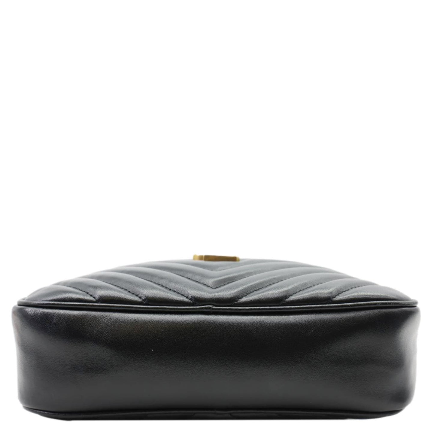 YVES SAINT LAURENT Lou Chevron Leather Camera Bag Black