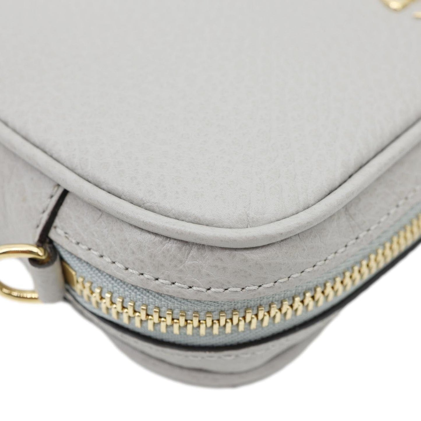 GUCCI GG Marmont Super Mini Calfskin Leather Camera Shoulder Bag Grey 772759