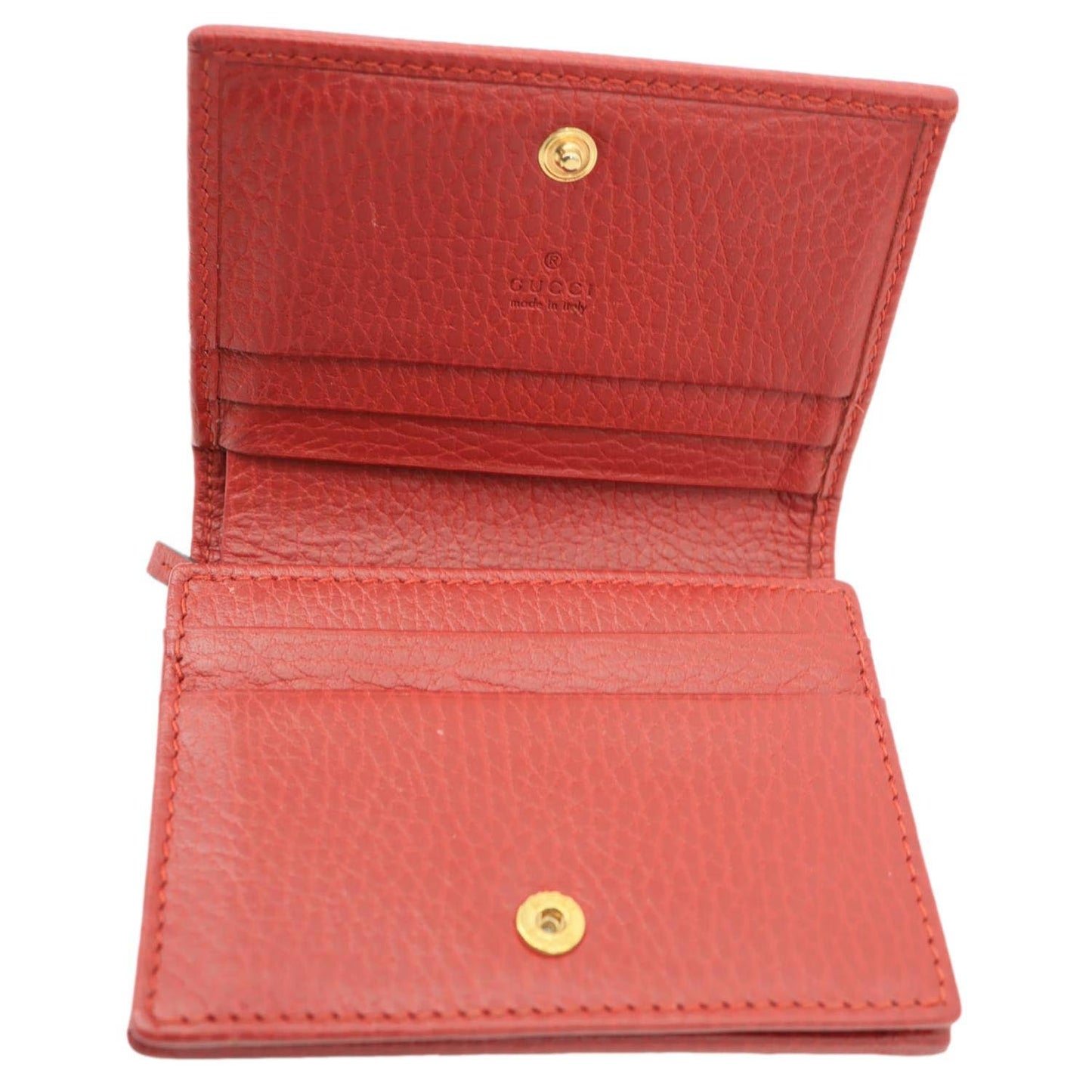 GUCCI GG Marmont Pebbled Leather Wallet Red