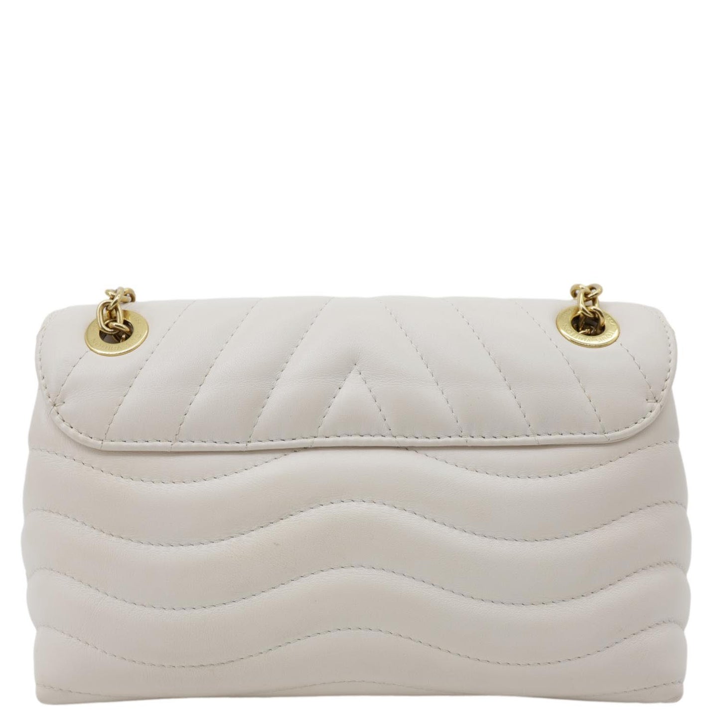 LOUIS VUITTON New Wave Chain MM Calfskin Leather Shoulder Bag Off White