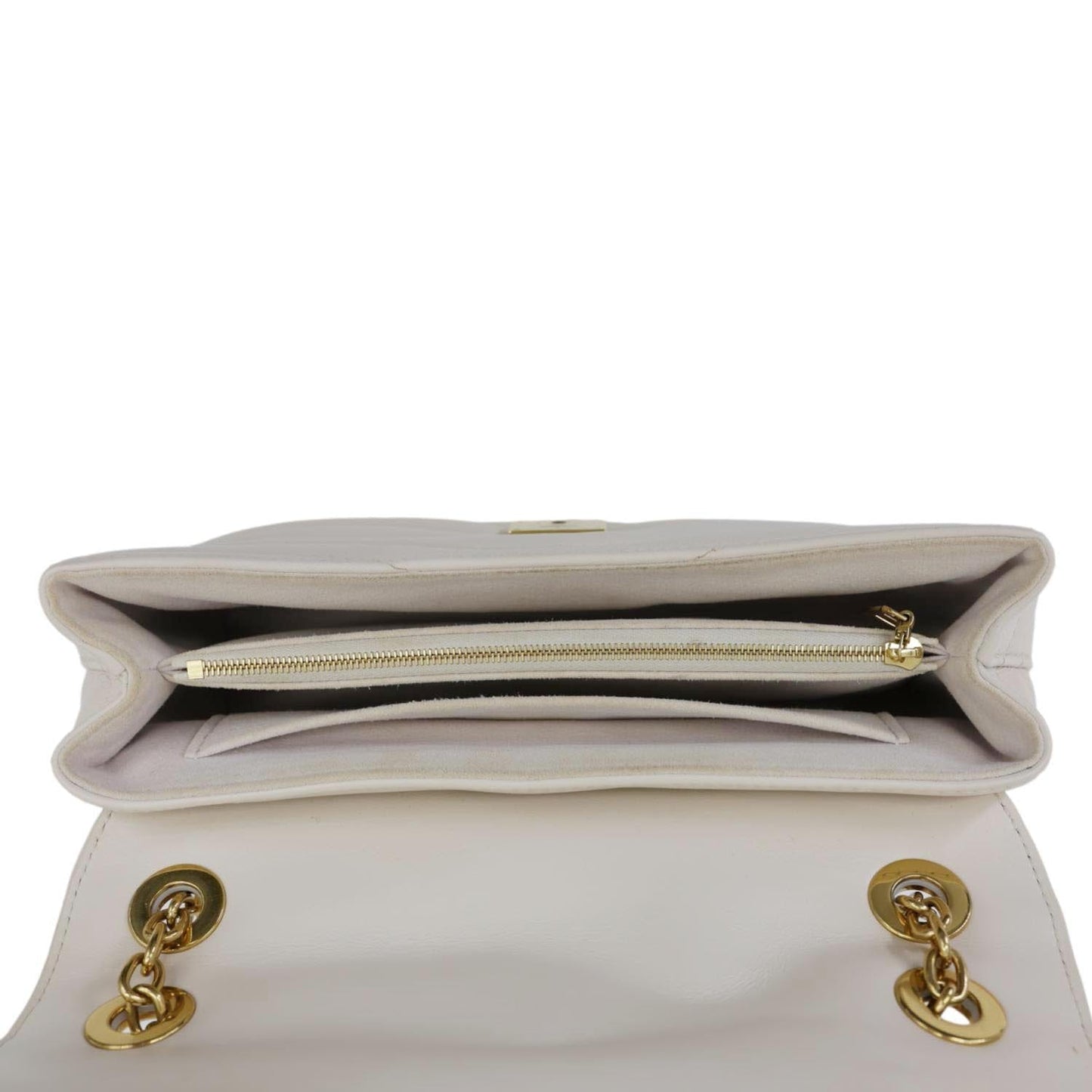 LOUIS VUITTON New Wave Chain MM Calfskin Leather Shoulder Bag Off White