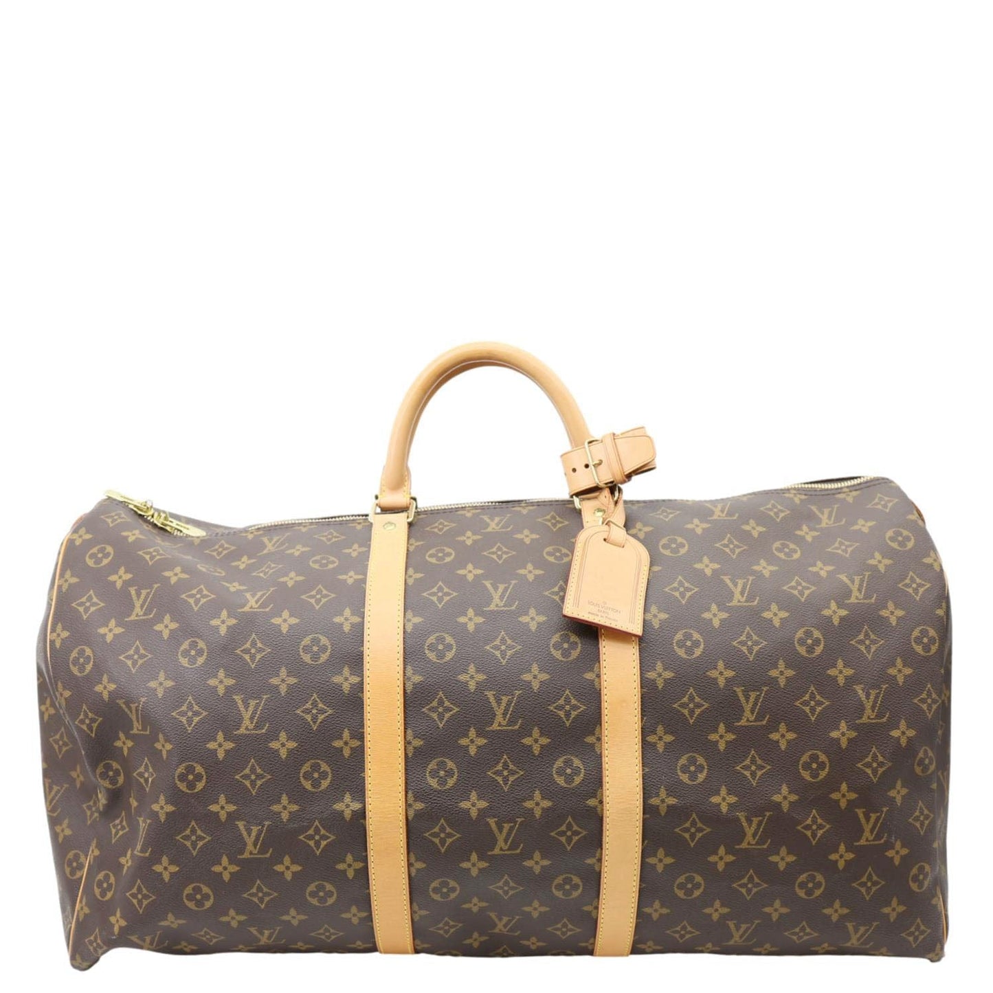 LOUIS VUITTON Keepall 60 Monogram Canvas Travel Bag Brown
