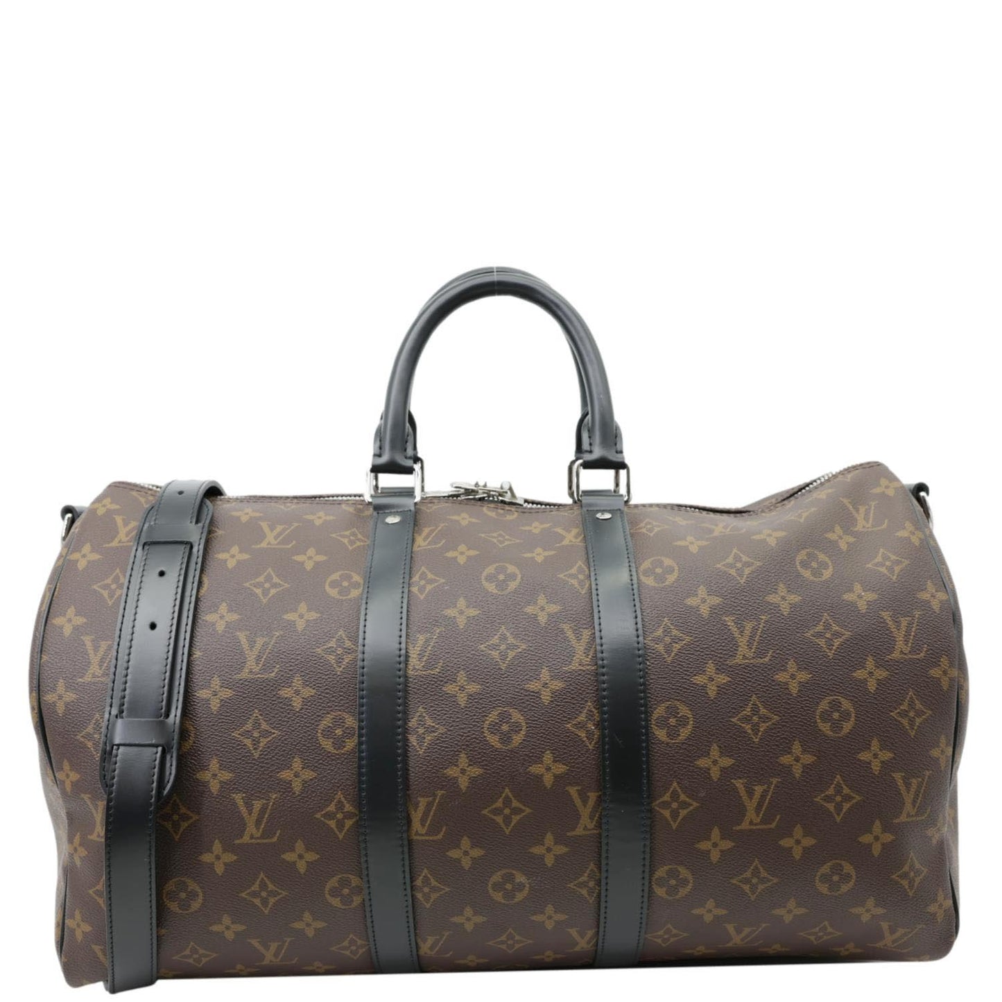 LOUIS VUITTON Keepall 45 Bandouliere Monogram Canvas Travel Bag Black