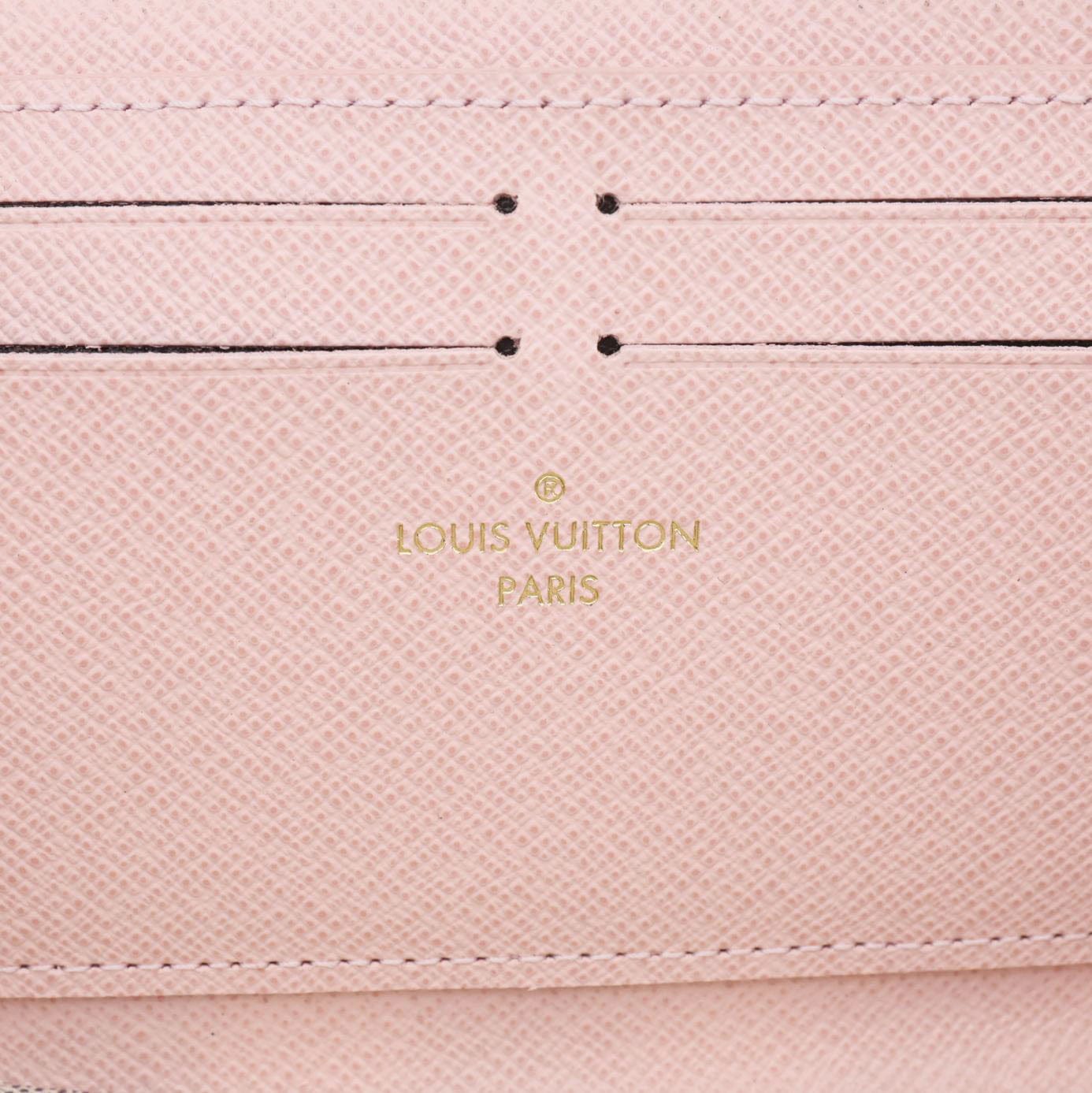 LOUIS VUITTON Clemence Damier Azur Wallet Rose Ballerine