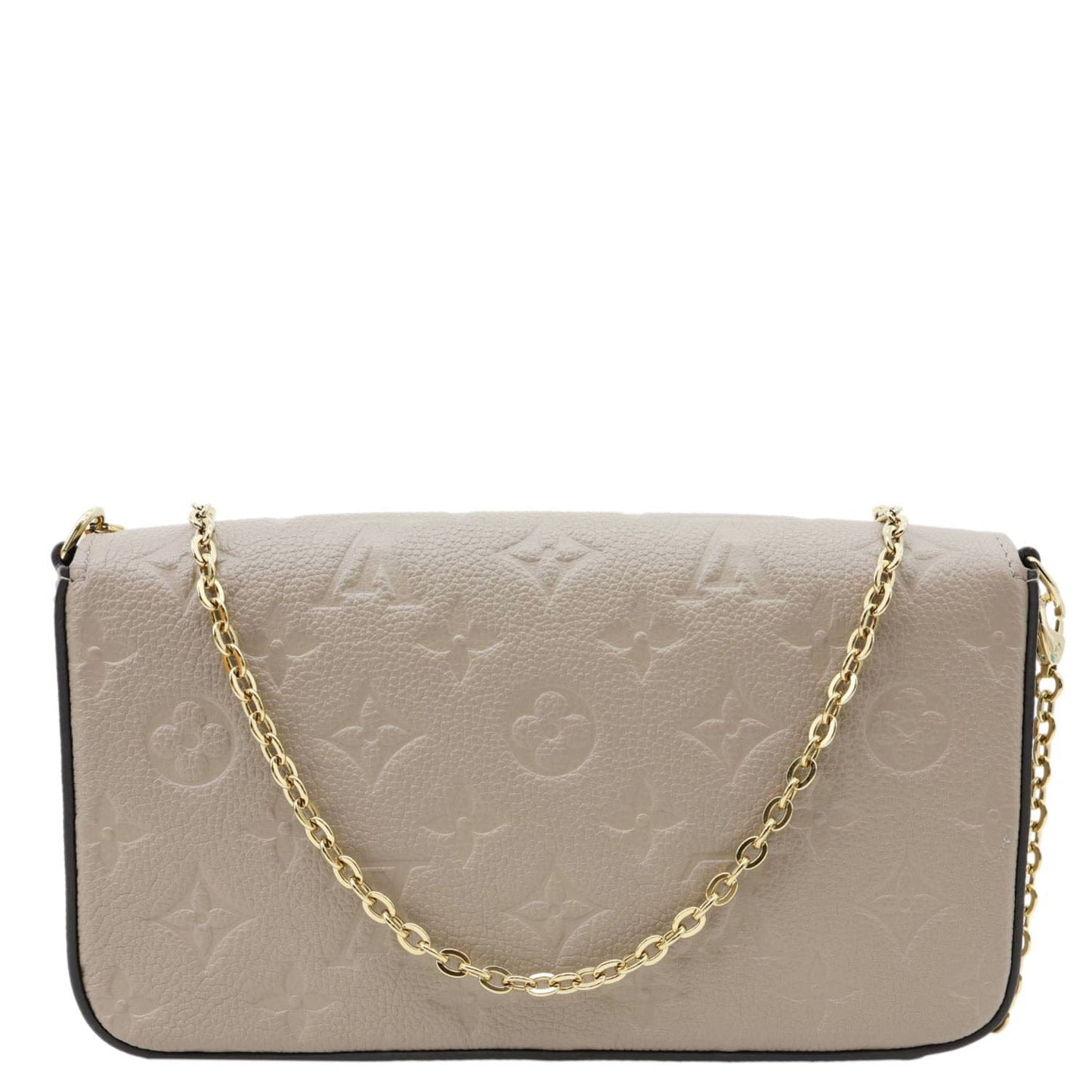LOUIS VUITTON Felicie Pochette Monogram Empreinte Crossbody Bag Beige
