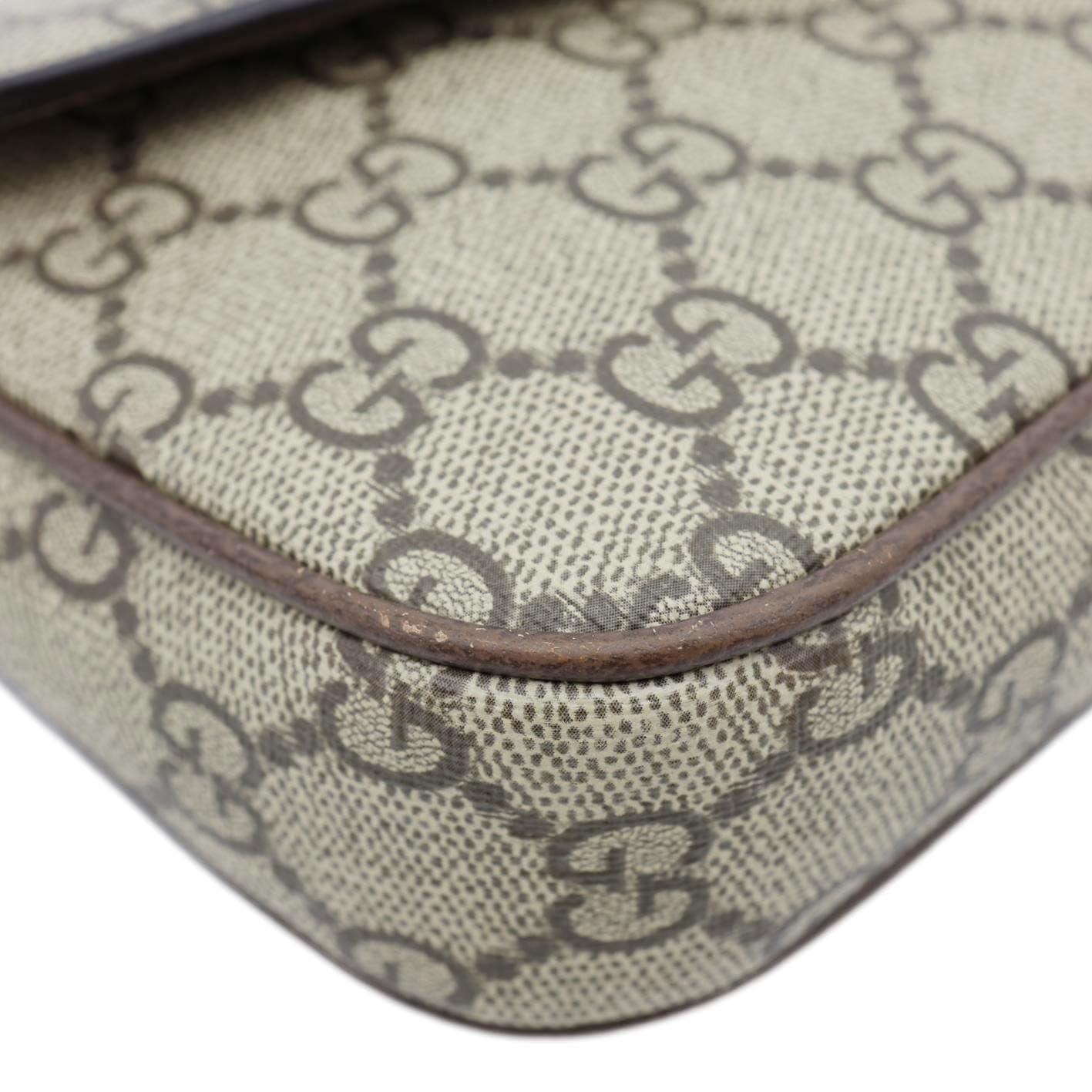 GUCCI Ophidia Envelope GG Supreme Canvas Web Shoulder Bag Beige 764961
