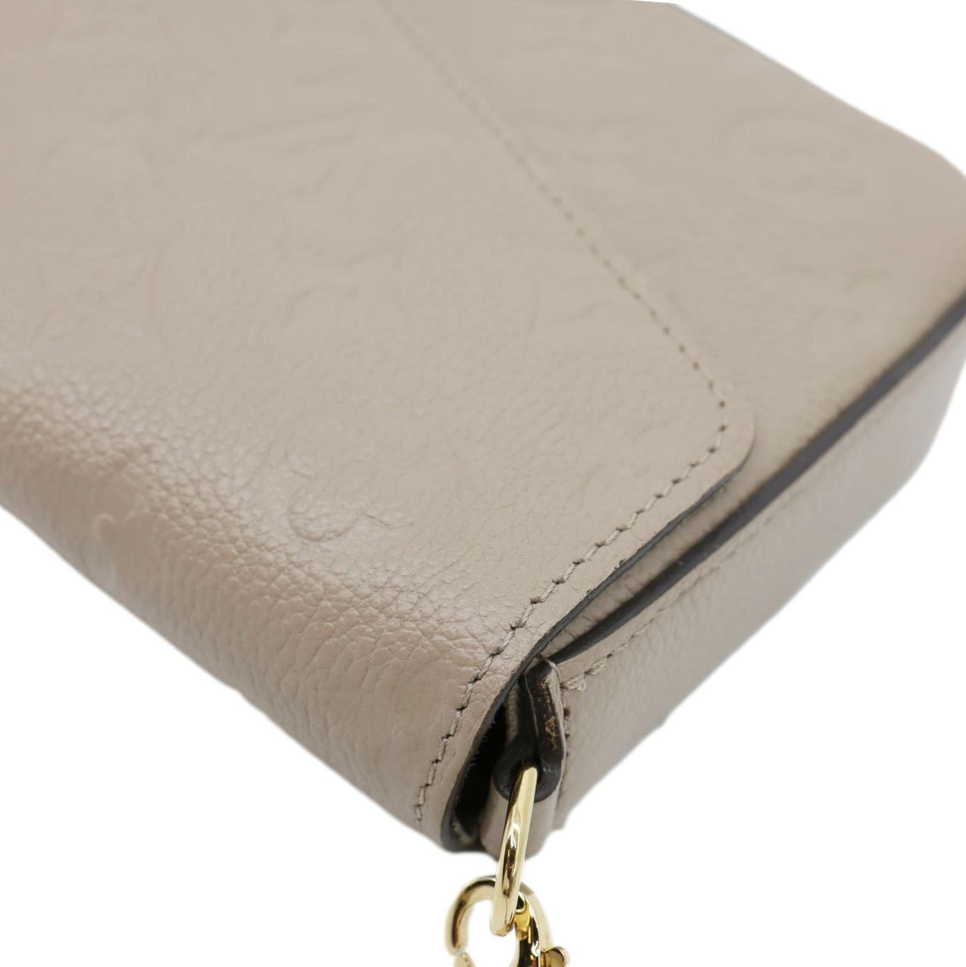 LOUIS VUITTON Felicie Pochette Monogram Empreinte Crossbody Bag Beige