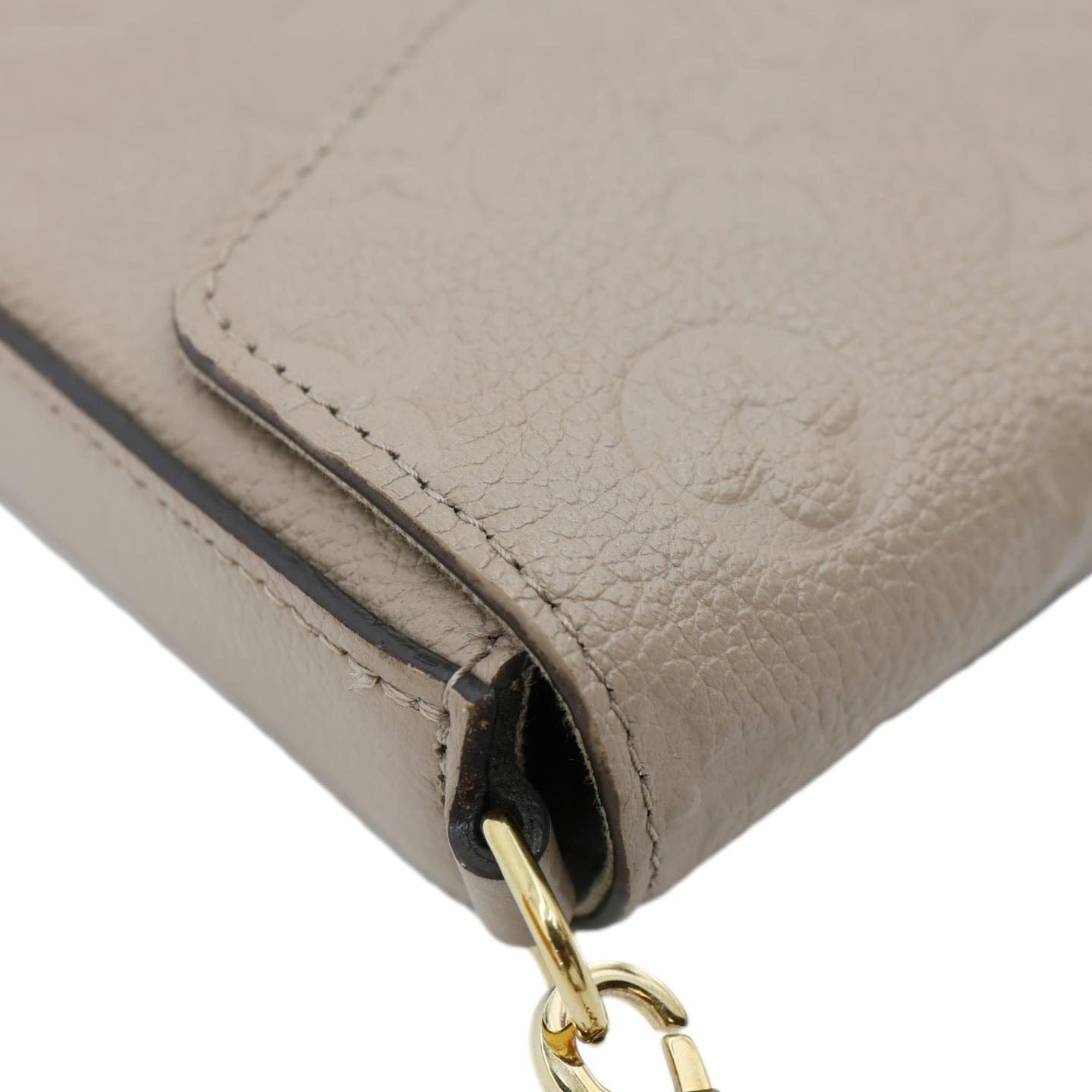 LOUIS VUITTON Felicie Pochette Monogram Empreinte Crossbody Bag Beige