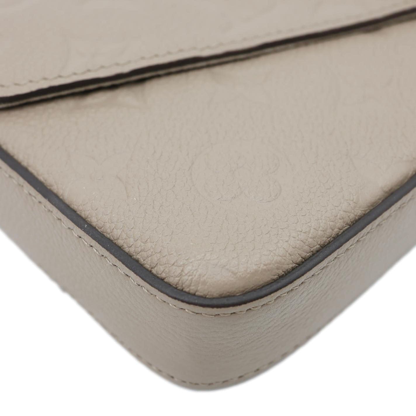 LOUIS VUITTON Felicie Pochette Monogram Empreinte Crossbody Bag Beige