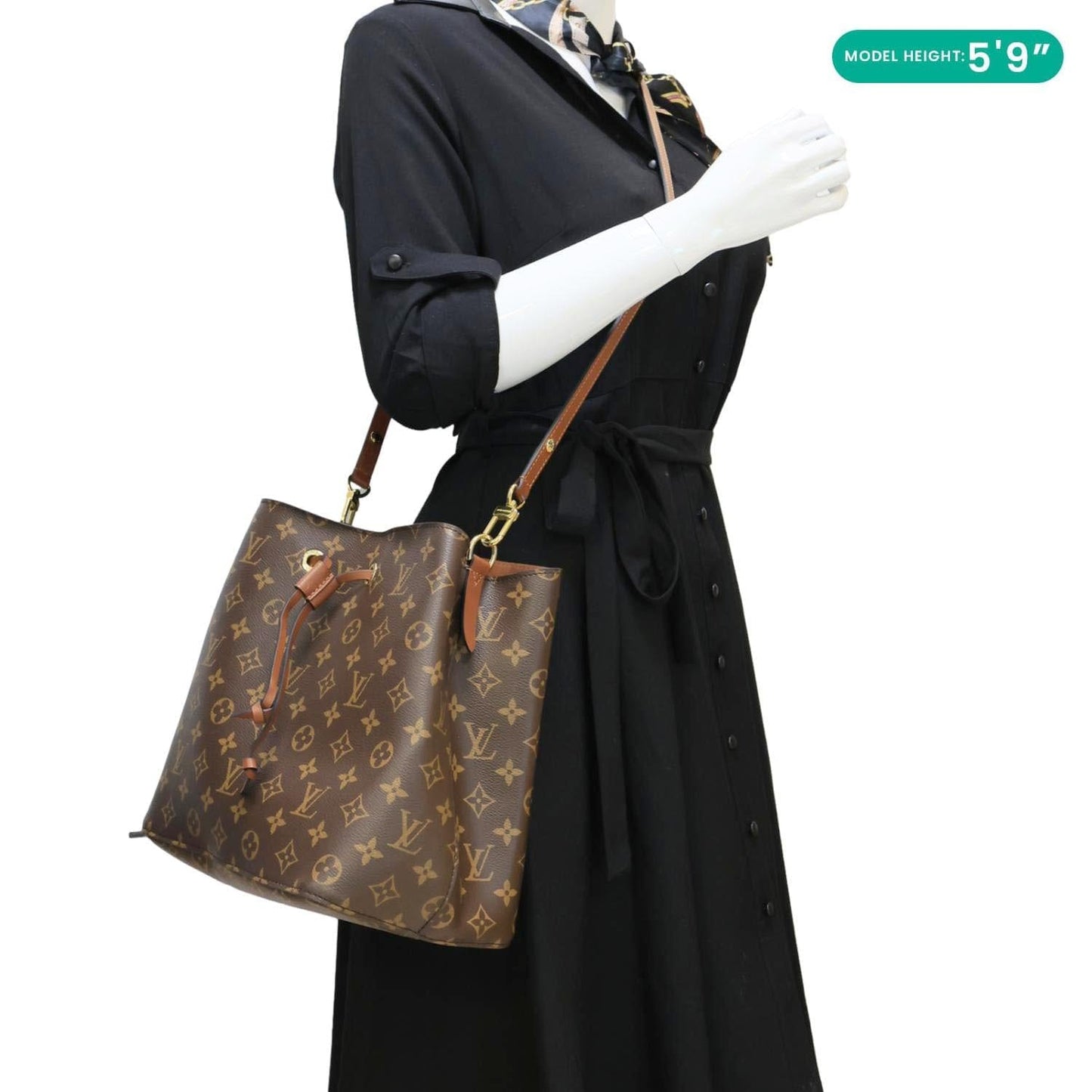 LOUIS VUITTON Neonoe MM Monogram Canvas Shoulder Bag Brown