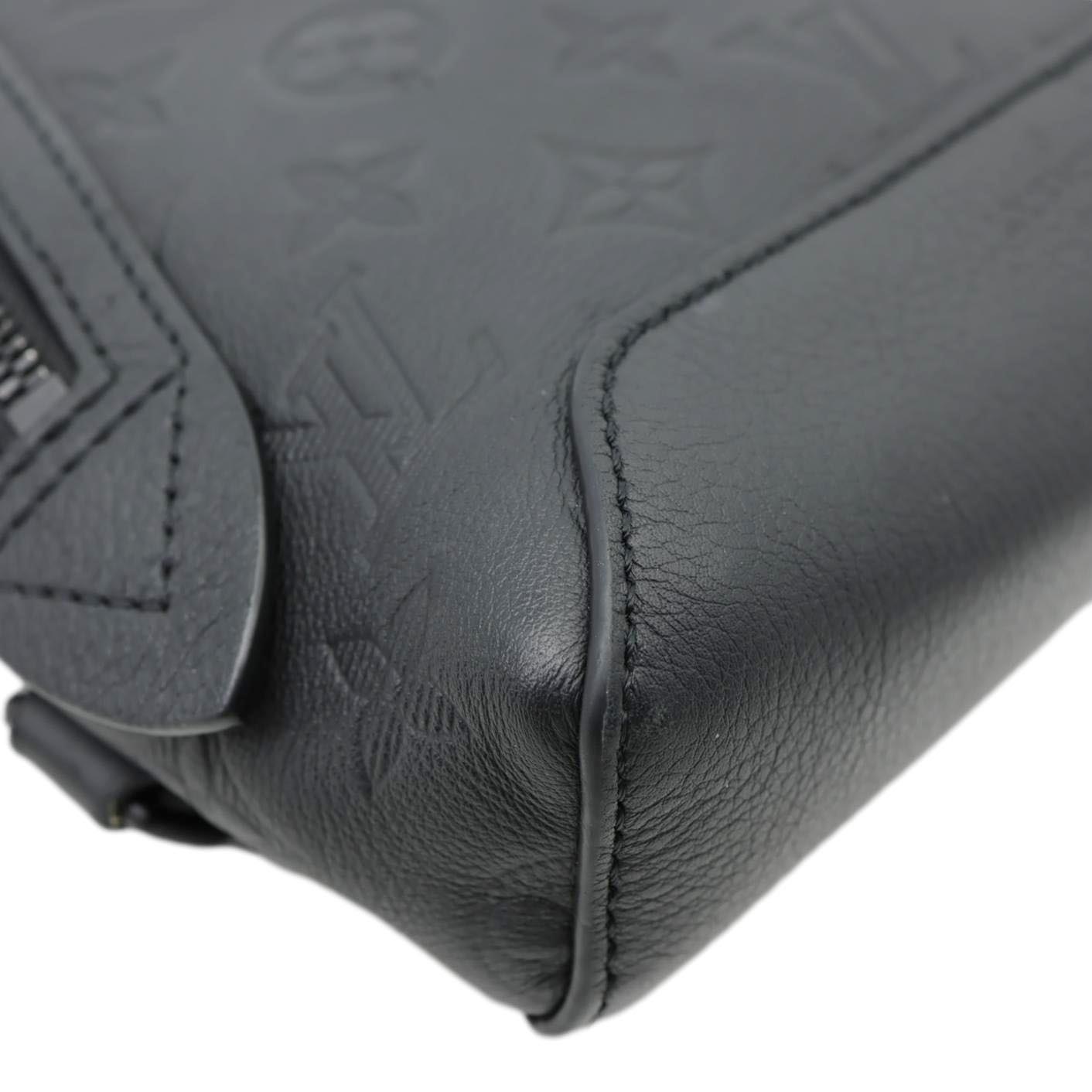 LOUIS VUITTON Duo Slingbag Monogram Shadow Leather Crossbody Bag Black