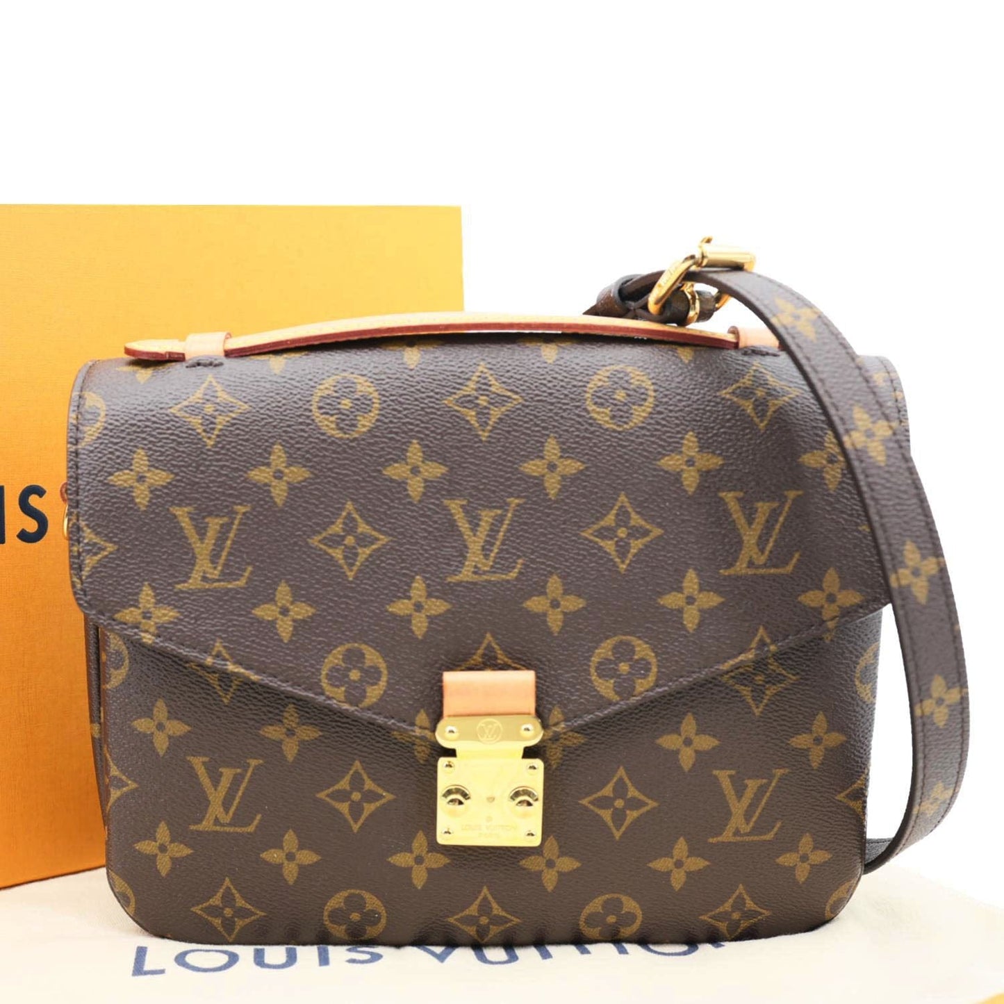 LOUIS VUITTON Metis Pochette Monogram Canvas Crossbody Bag Brown