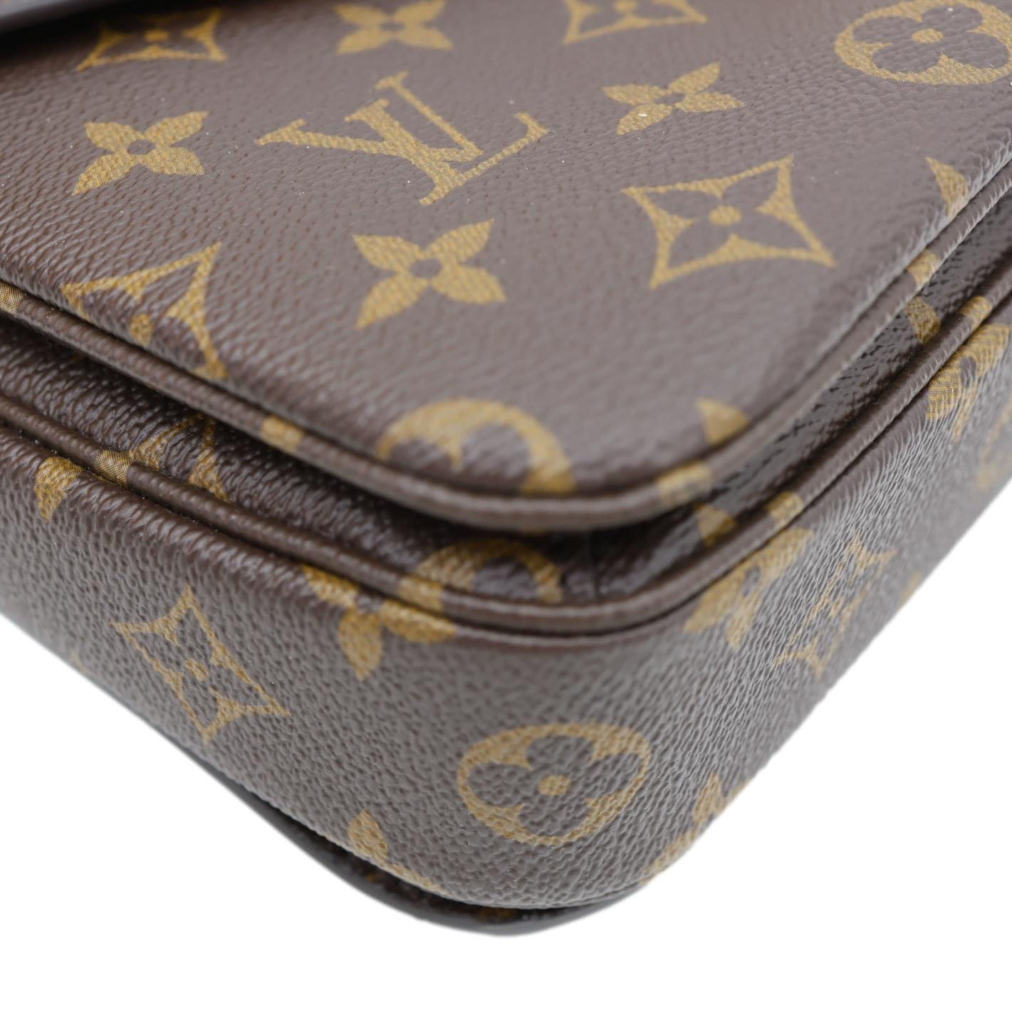 LOUIS VUITTON Metis Pochette Monogram Canvas Crossbody Bag Brown