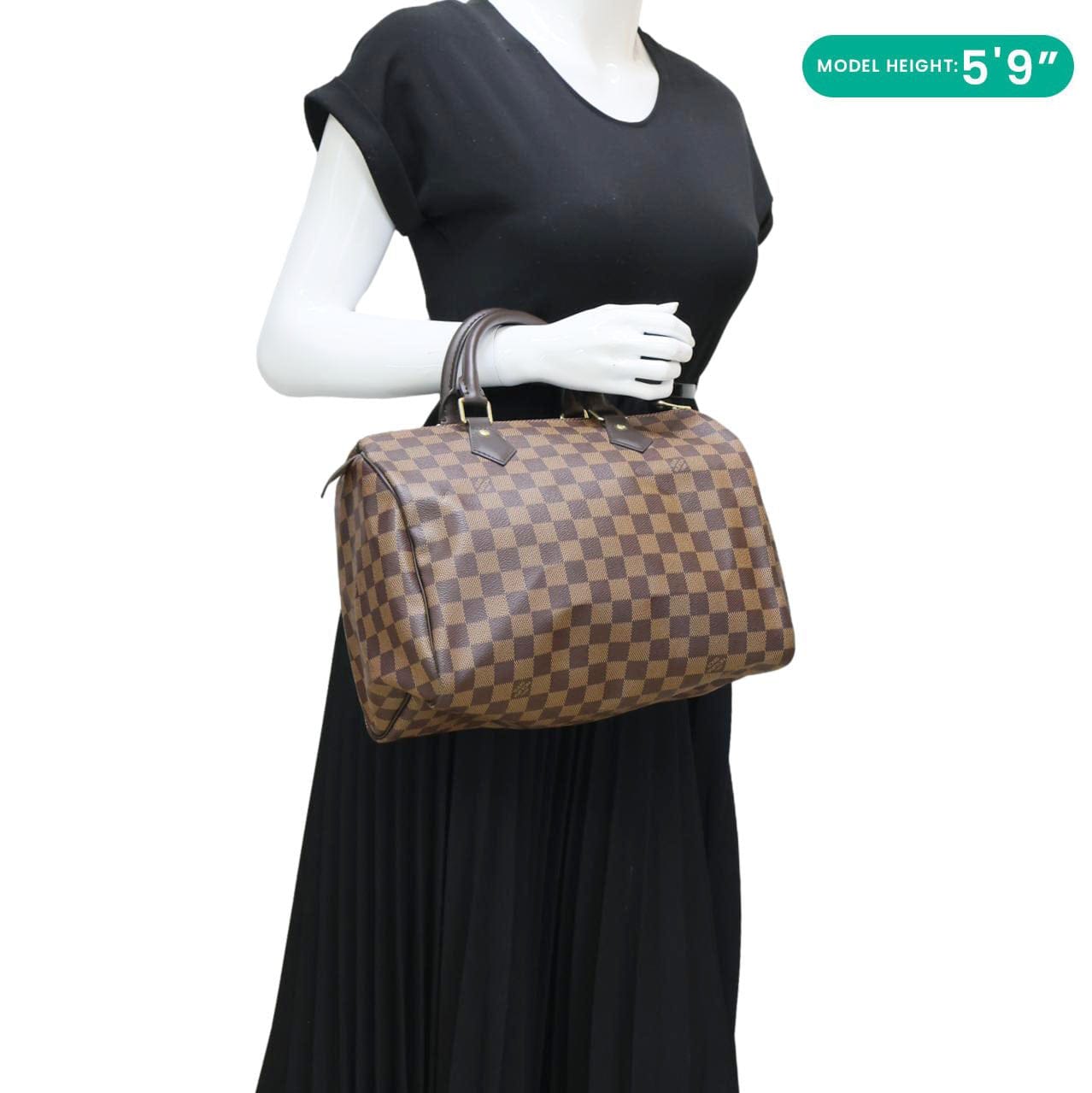 LOUIS VUITTON Speedy 30 Damier Ebene Satchel Bag Brown