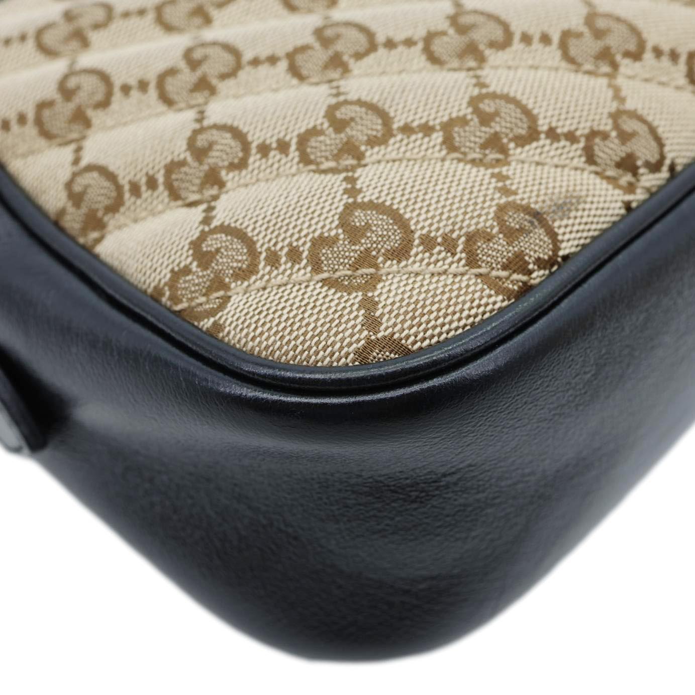 GUCCI Marmont Small Monogram Canvas Crossbody Camera Bag Beige 447632