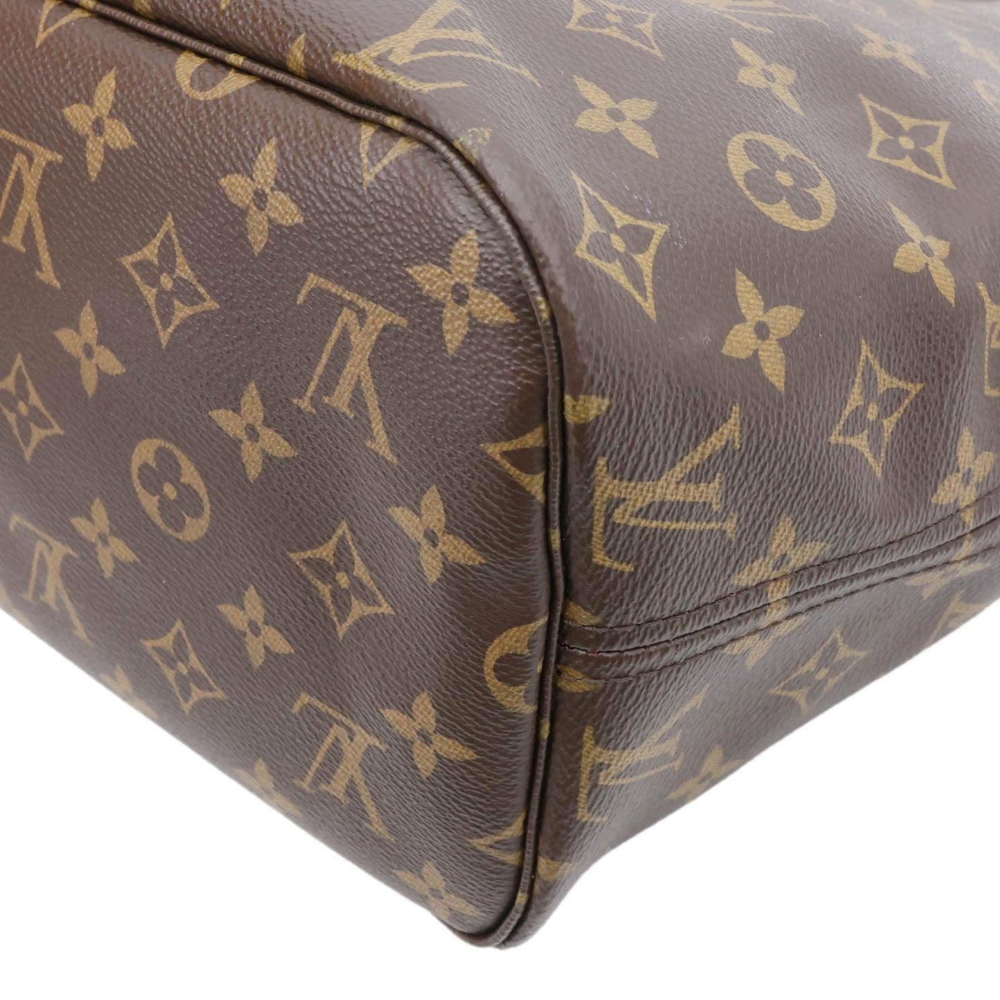LOUIS VUITTON Neverfull MM Monogram Canvas Tote Bag Brown