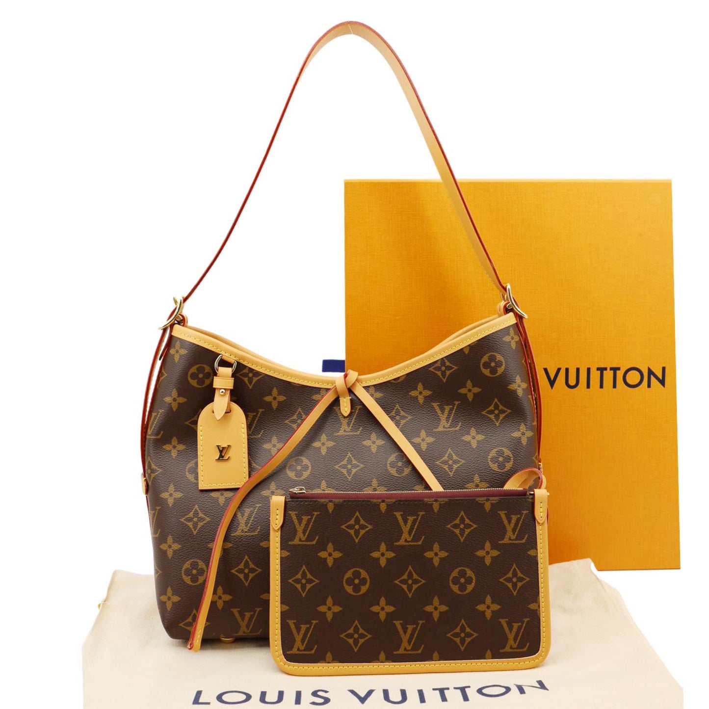LOUIS VUITTON Carryall PM Monogram Canvas Shoulder Bag Brown