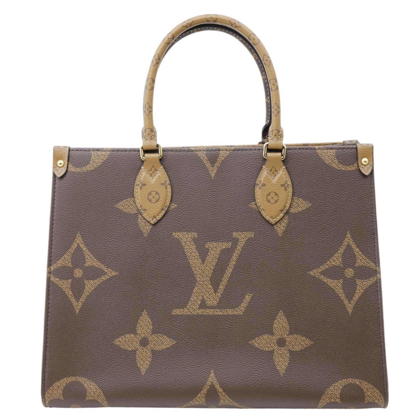 LOUIS VUITTON Onthego MM Giant Monogram Reverse Canvas Tote Bag Brown