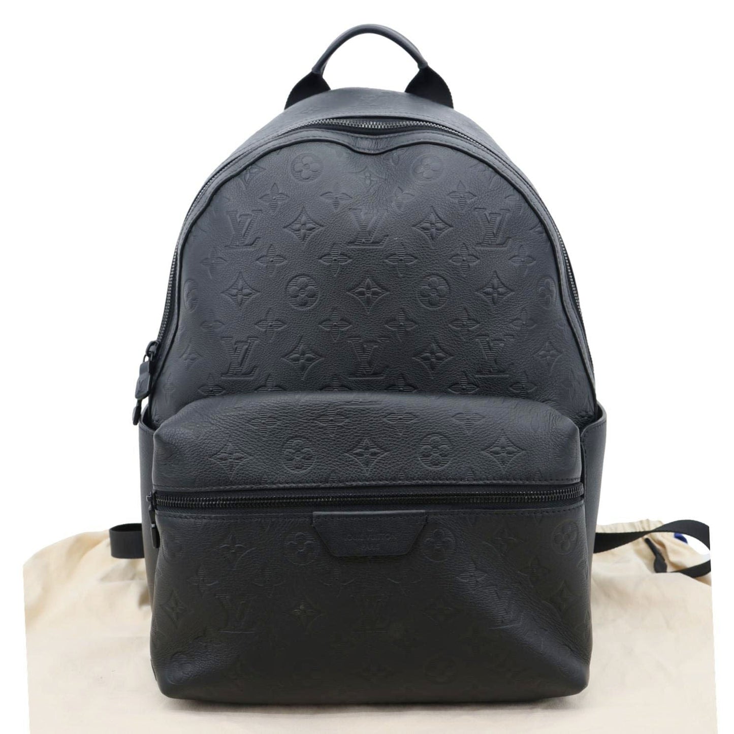 LOUIS VUITTON Discovery PM Calfskin Monogram Shadow Backpack Bag Black