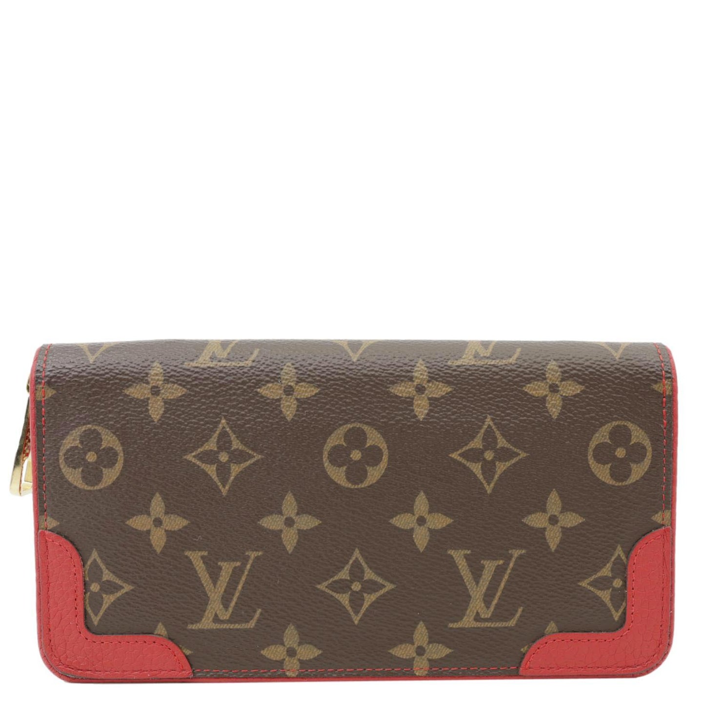 LOUIS VUITTON Retiro Monogram Canvas Zippy Wallet Cerise Red