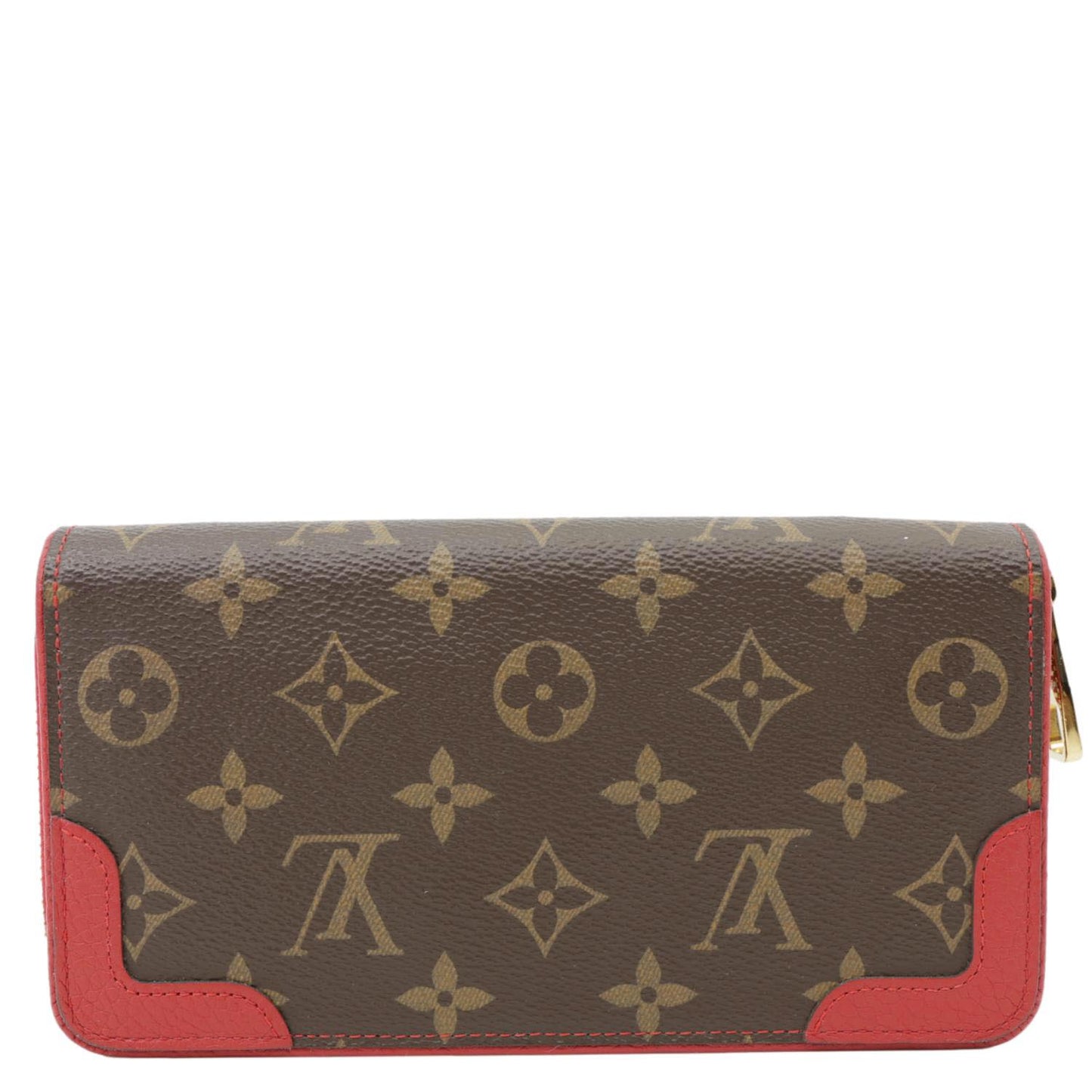 LOUIS VUITTON Retiro Monogram Canvas Zippy Wallet Cerise Red