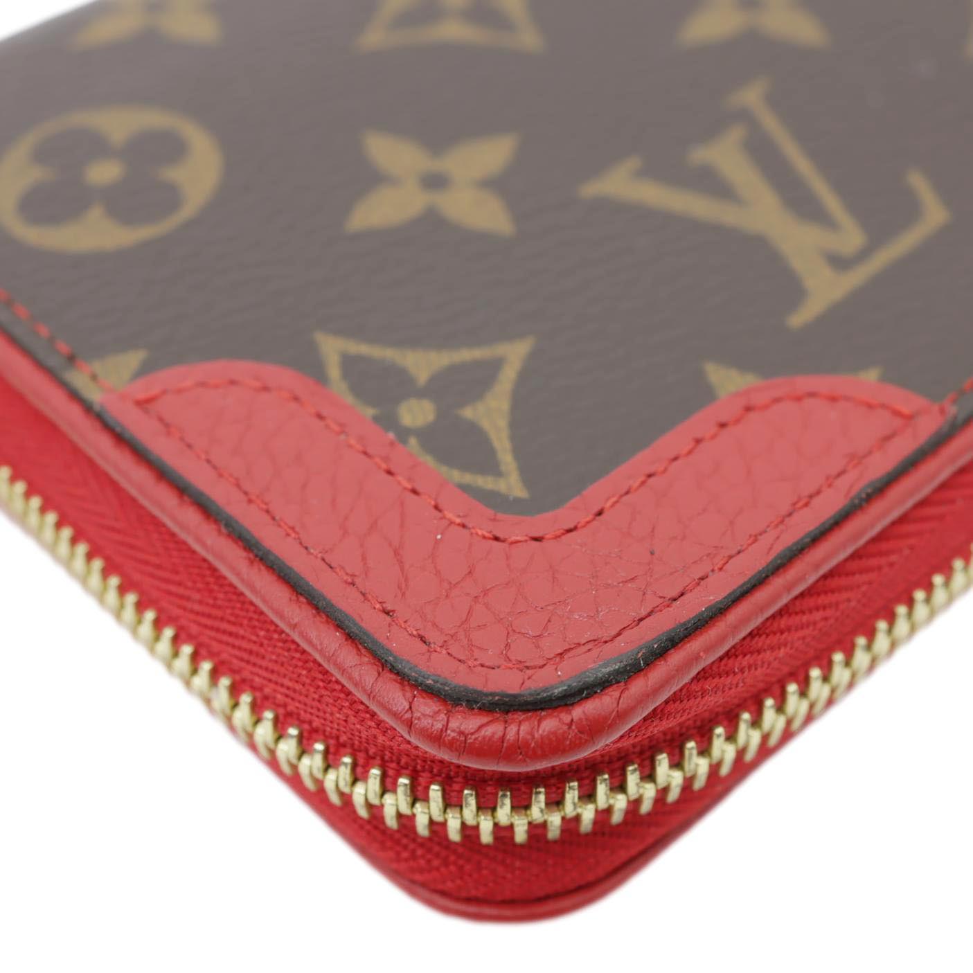 LOUIS VUITTON Retiro Monogram Canvas Zippy Wallet Cerise Red