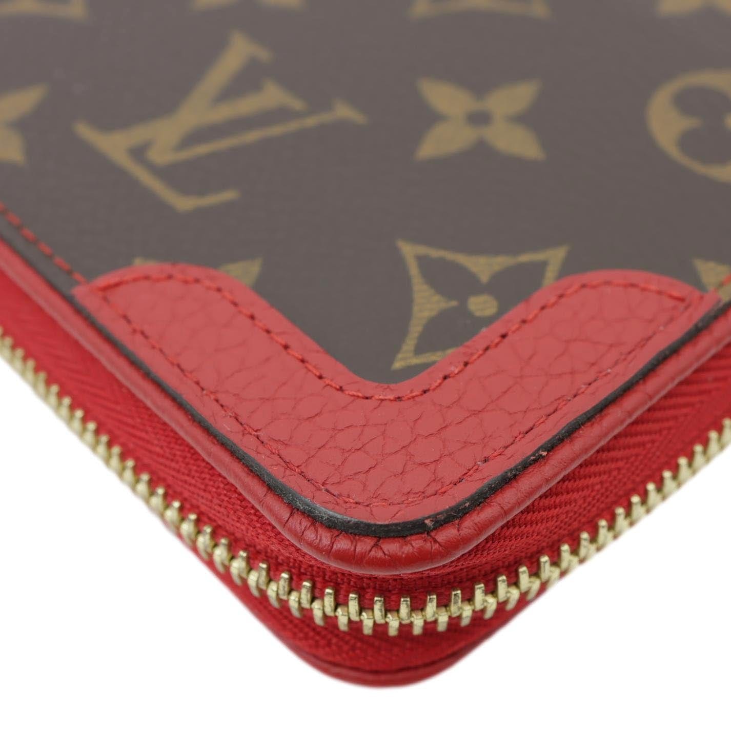 LOUIS VUITTON Retiro Monogram Canvas Zippy Wallet Cerise Red