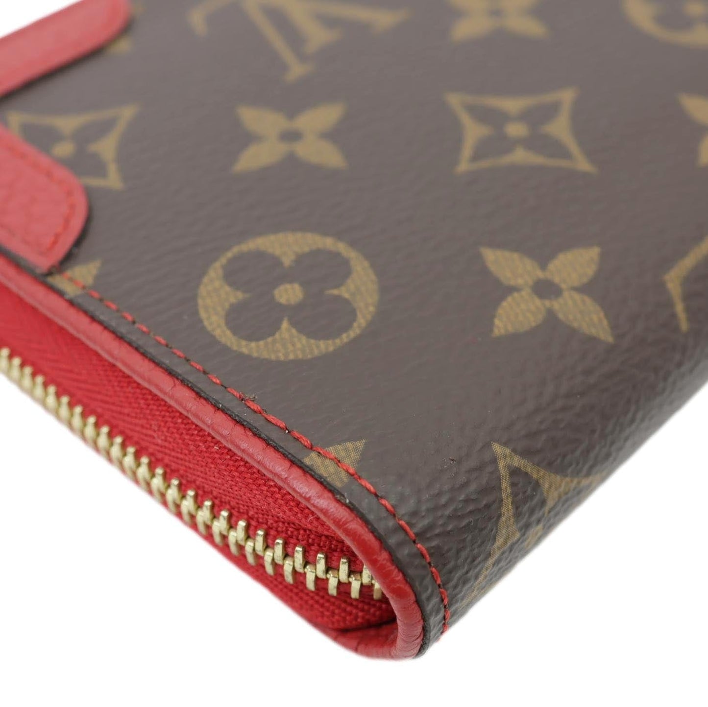 LOUIS VUITTON Retiro Monogram Canvas Zippy Wallet Cerise Red