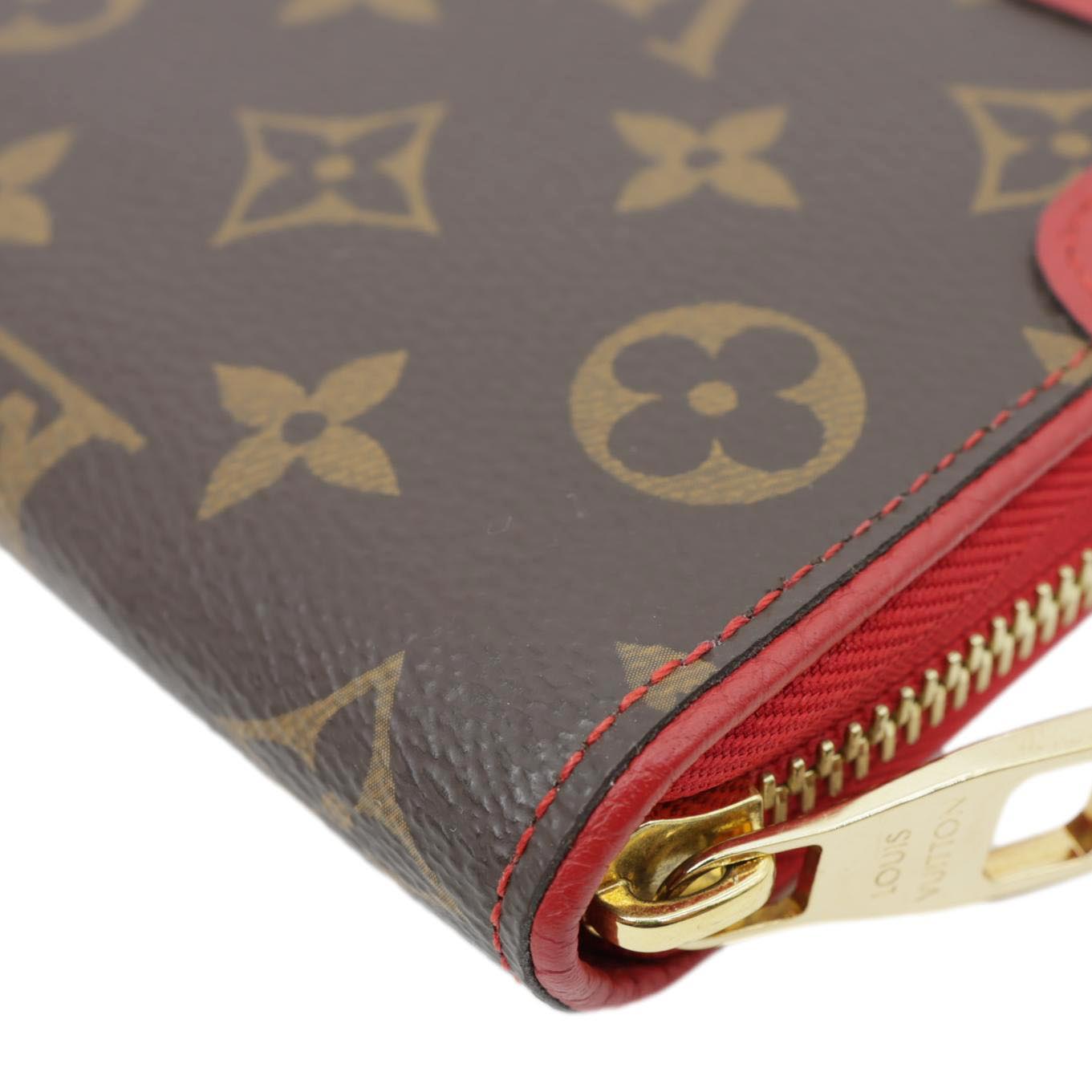 LOUIS VUITTON Retiro Monogram Canvas Zippy Wallet Cerise Red