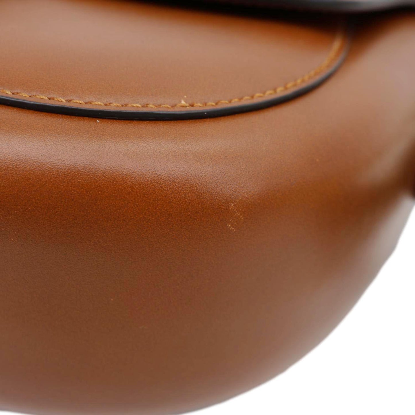 GUCCI Logo Small Embossed Calfskin Leather Shoulder Bag Brown 679540
