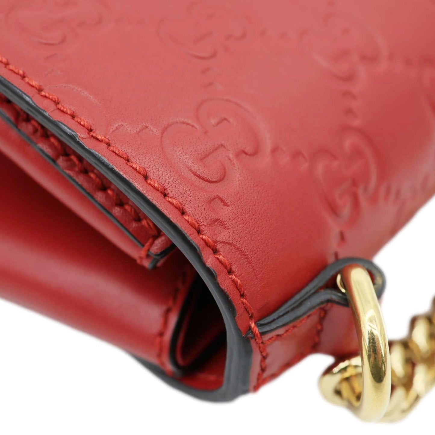 GUCCI Padlock GG Leather Backpack Red 498194