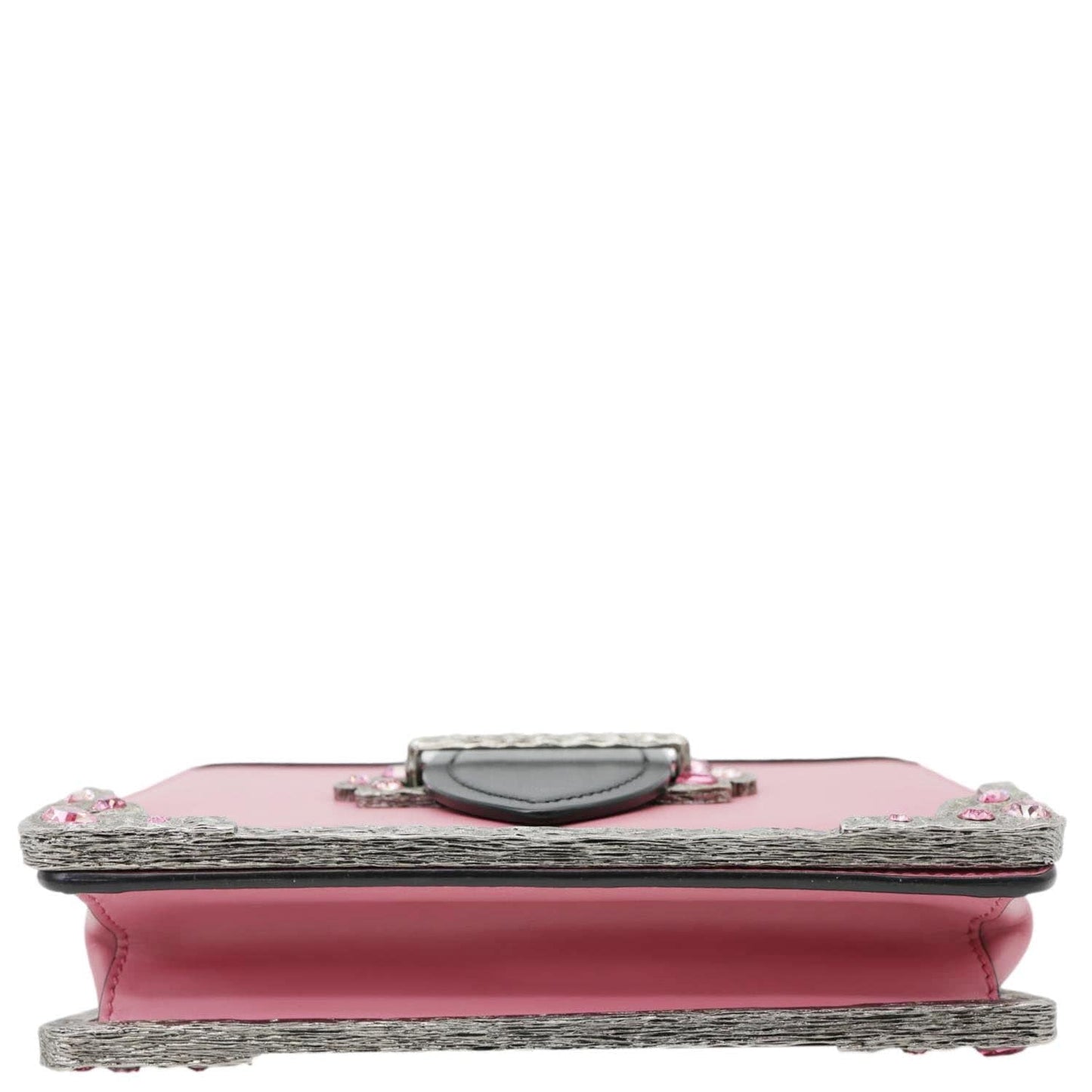 PRADA Cahier City Small Calf Saffiano Leather Chain Crossbody Bag Pink