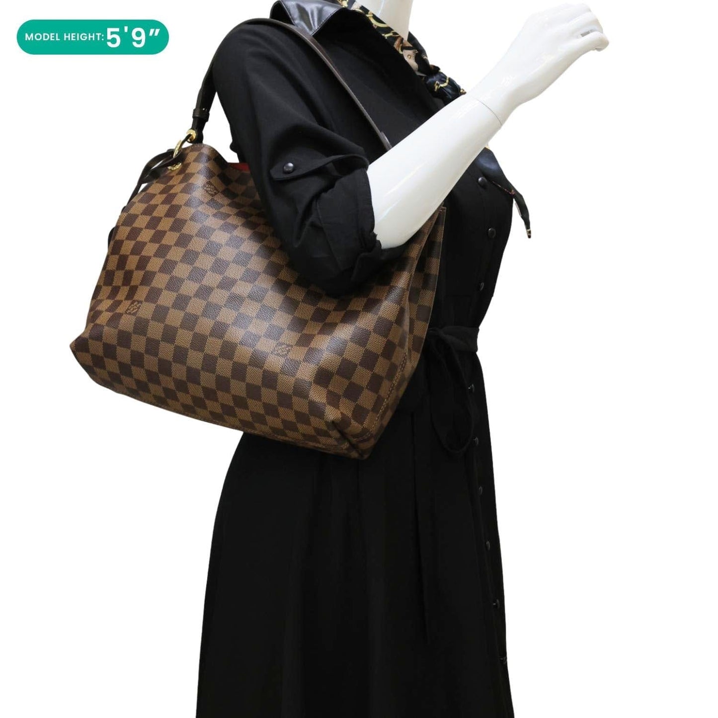 LOUIS VUITTON Graceful PM Damier Ebene Shoulder Bag Brown