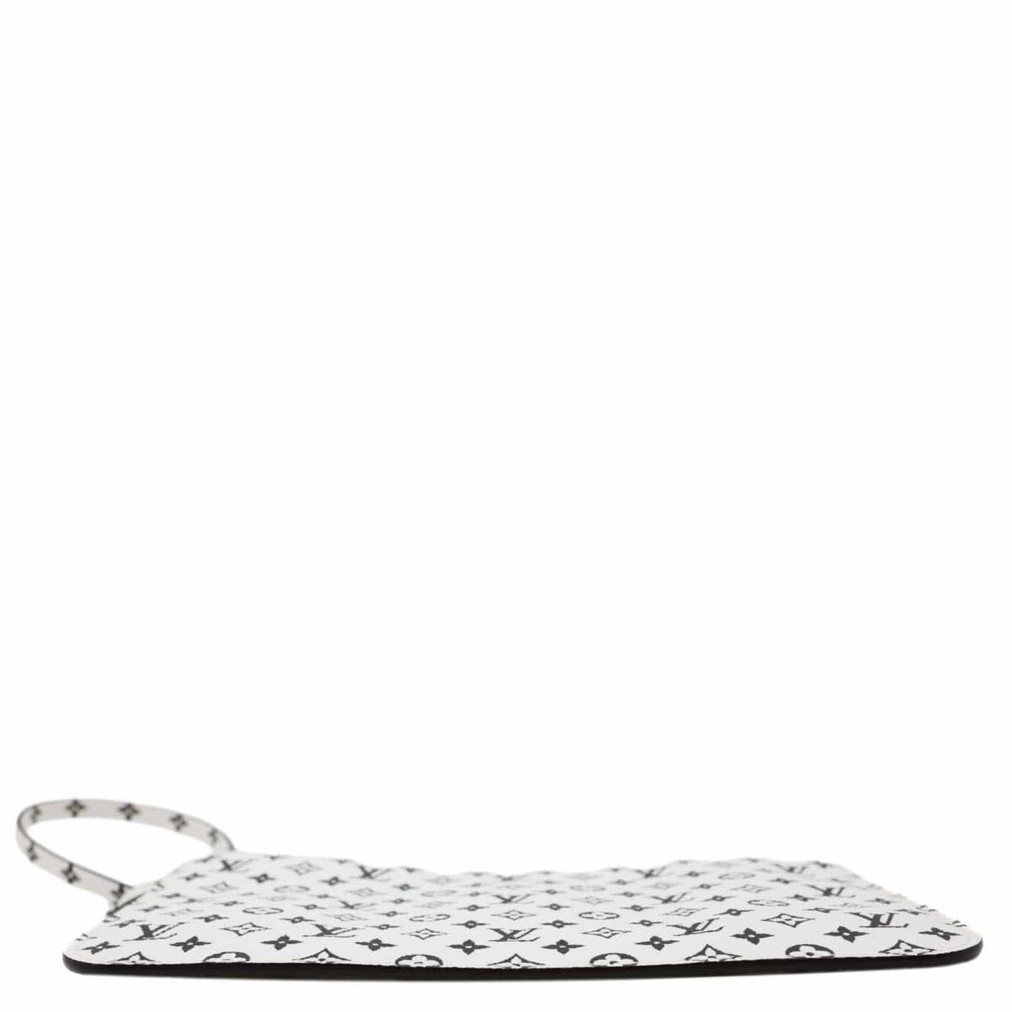 LOUIS VUITTON Neverfull MM Pochette Monogram Canvas Wristlet White