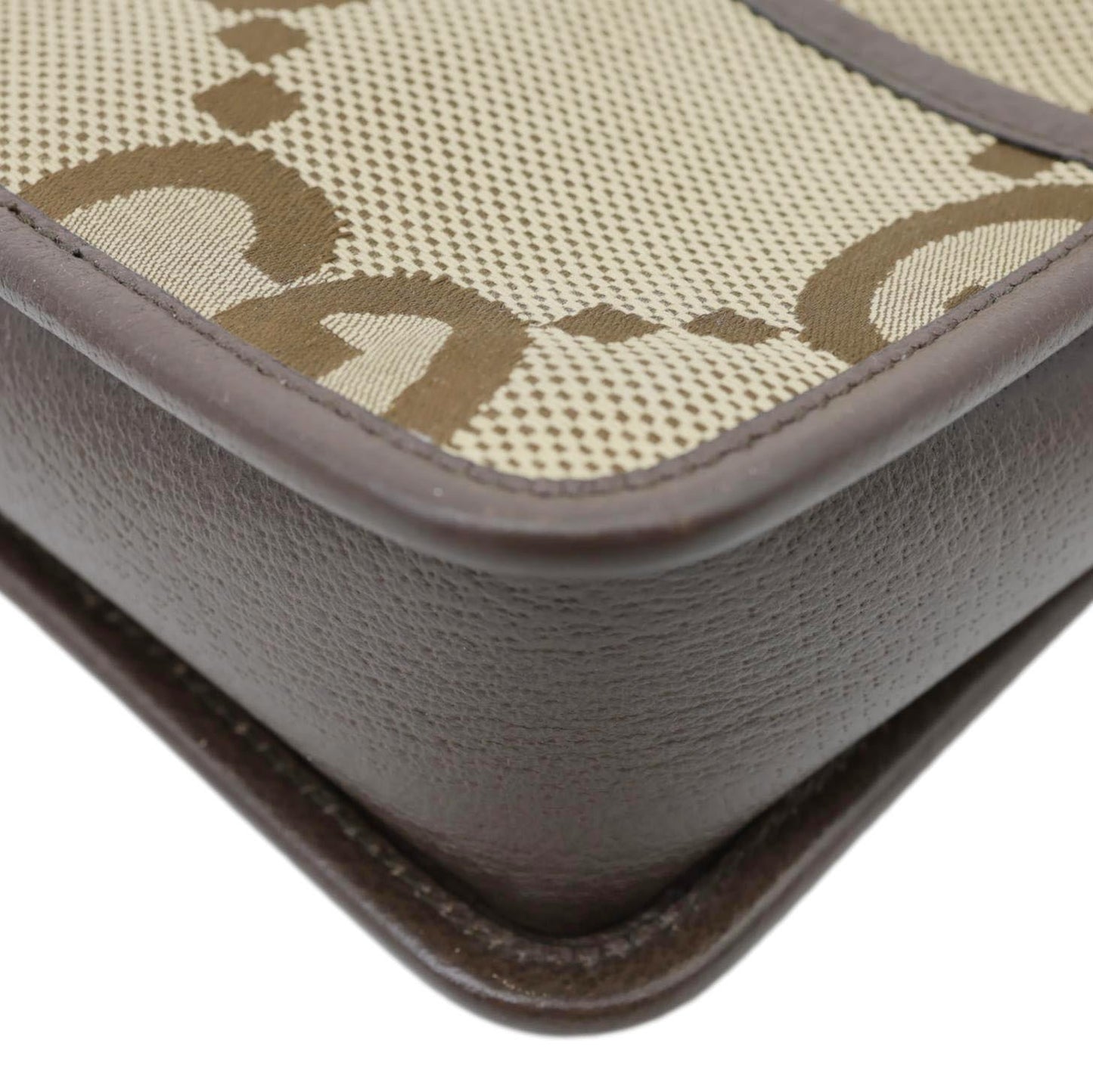 GUCCI Mini Jumbo GG Canvas Crossbody Bag Beige 696075
