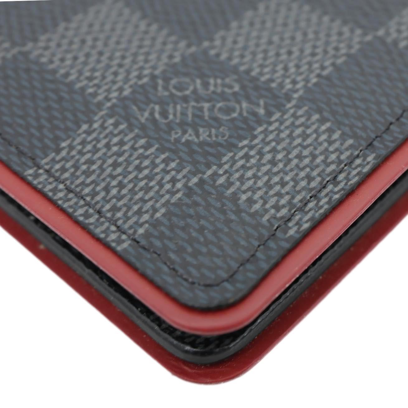 LOUIS VUITTON Pocket Organiser Damier Graphite Wallet Grey