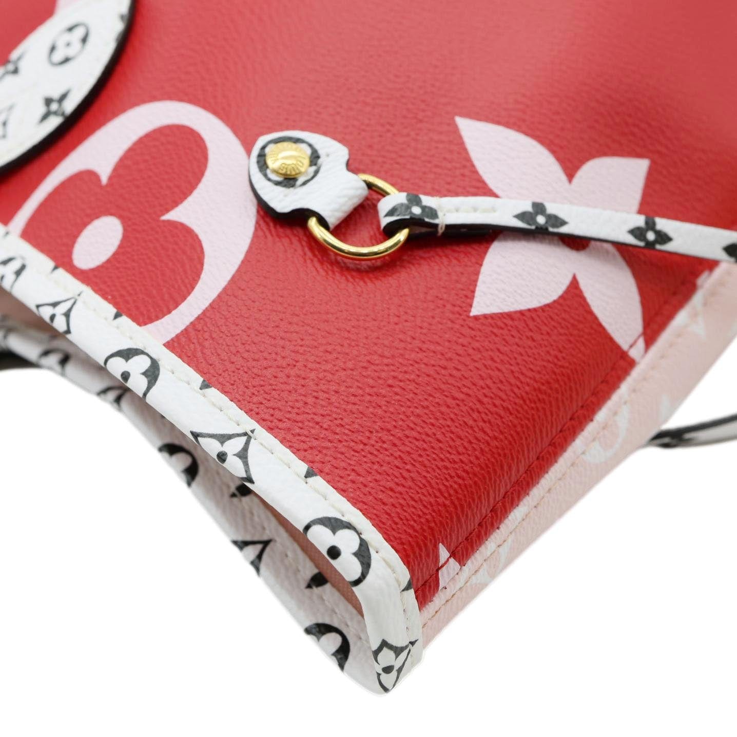 Louis Vuitton Neverfull MM Tote Rouge Giant Monogram Tote Bag Red