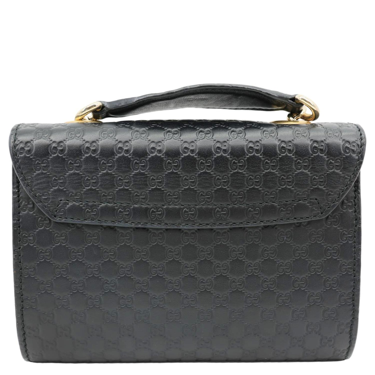 GUCCI Emily Mini GG Leather Chain Shoulder Bag Black 449636