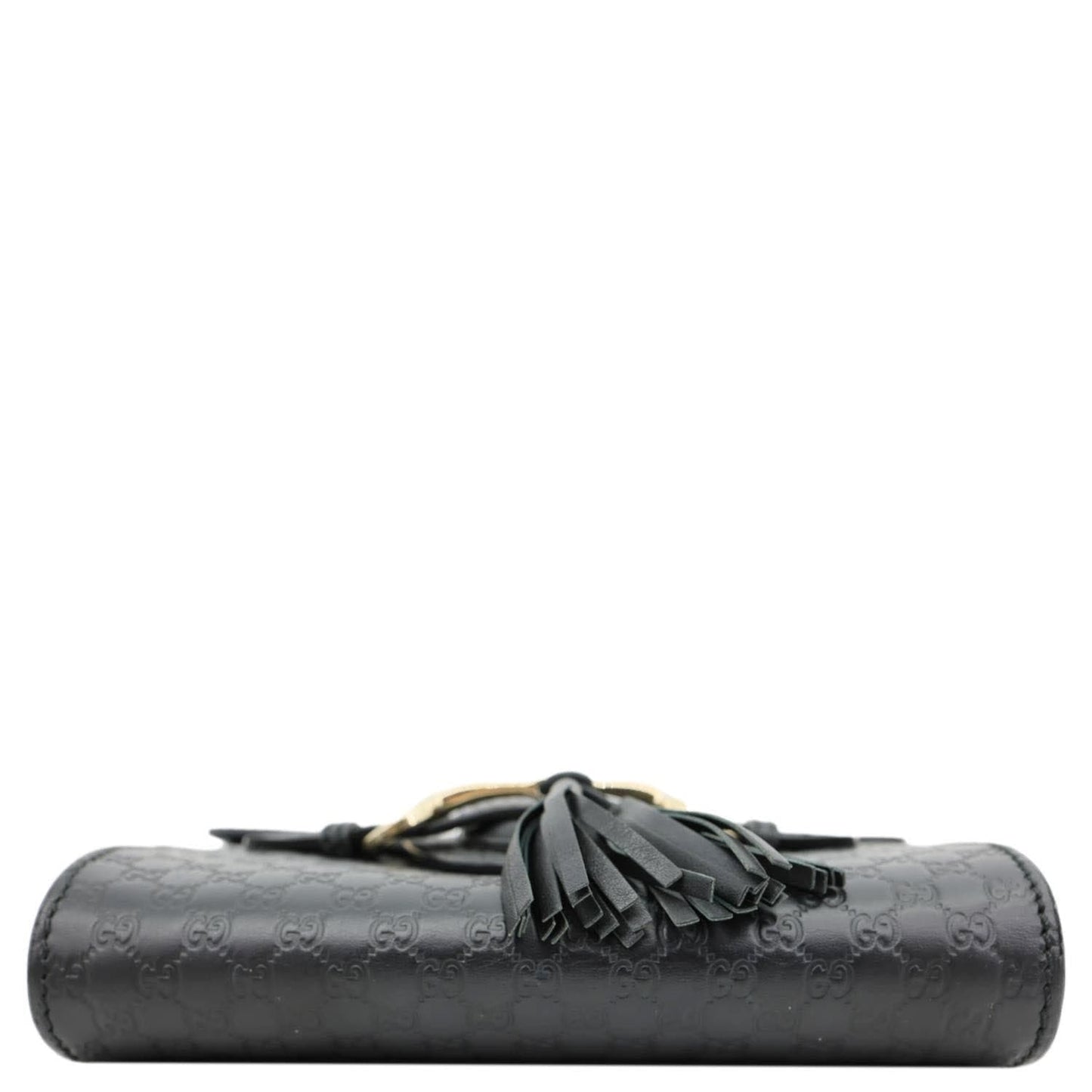 GUCCI Emily Mini GG Leather Chain Shoulder Bag Black 449636