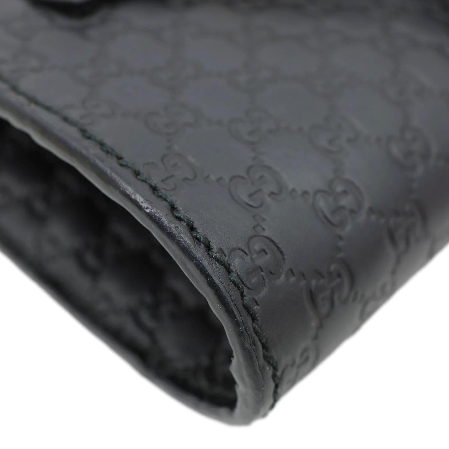 GUCCI Emily Mini GG Leather Chain Shoulder Bag Black 449636