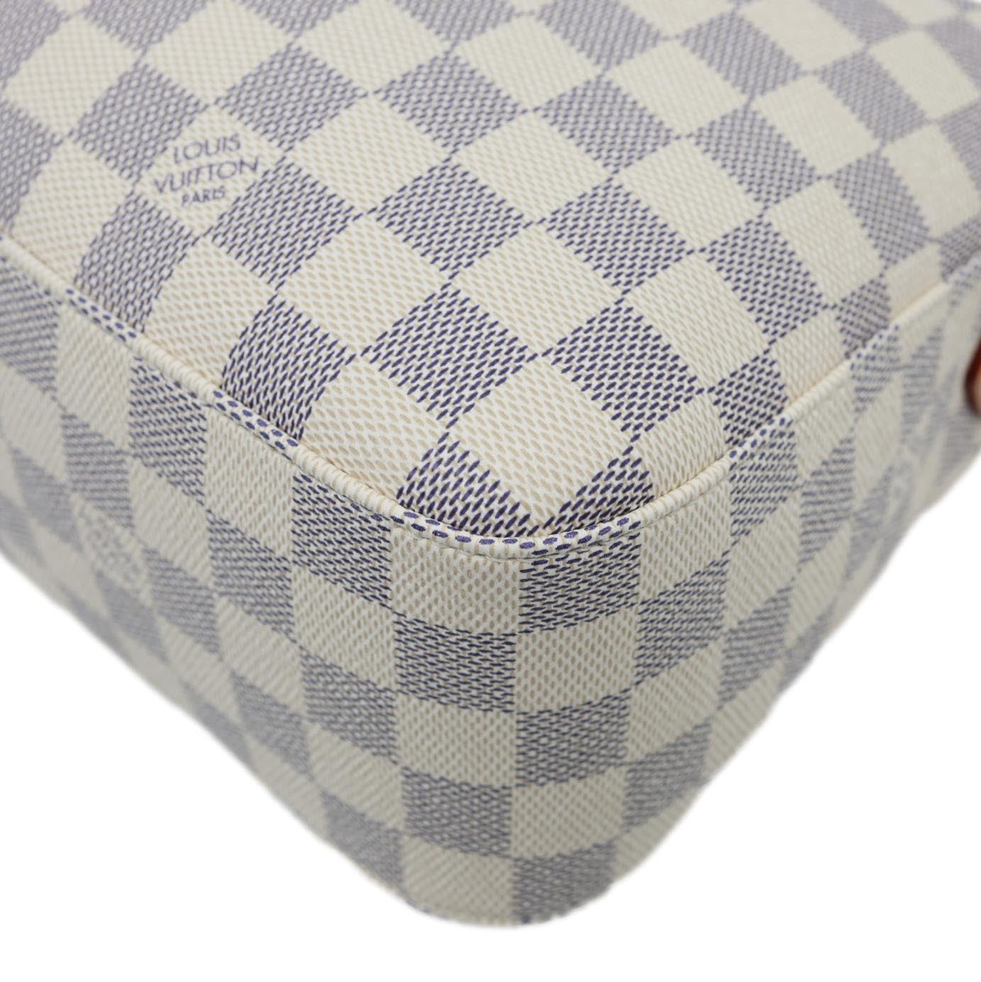 LOUIS VUITTON Slouchy PM Damier Azur Hobo Bag Rose Ballerine