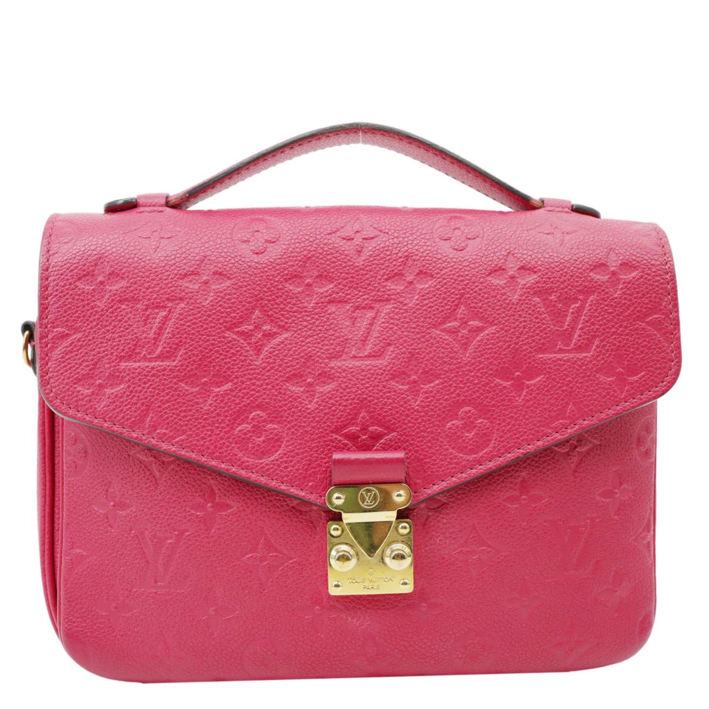 LOUIS VUITTON Metis Pochette Empreinte Leather Crossbody Bag Fuchsia