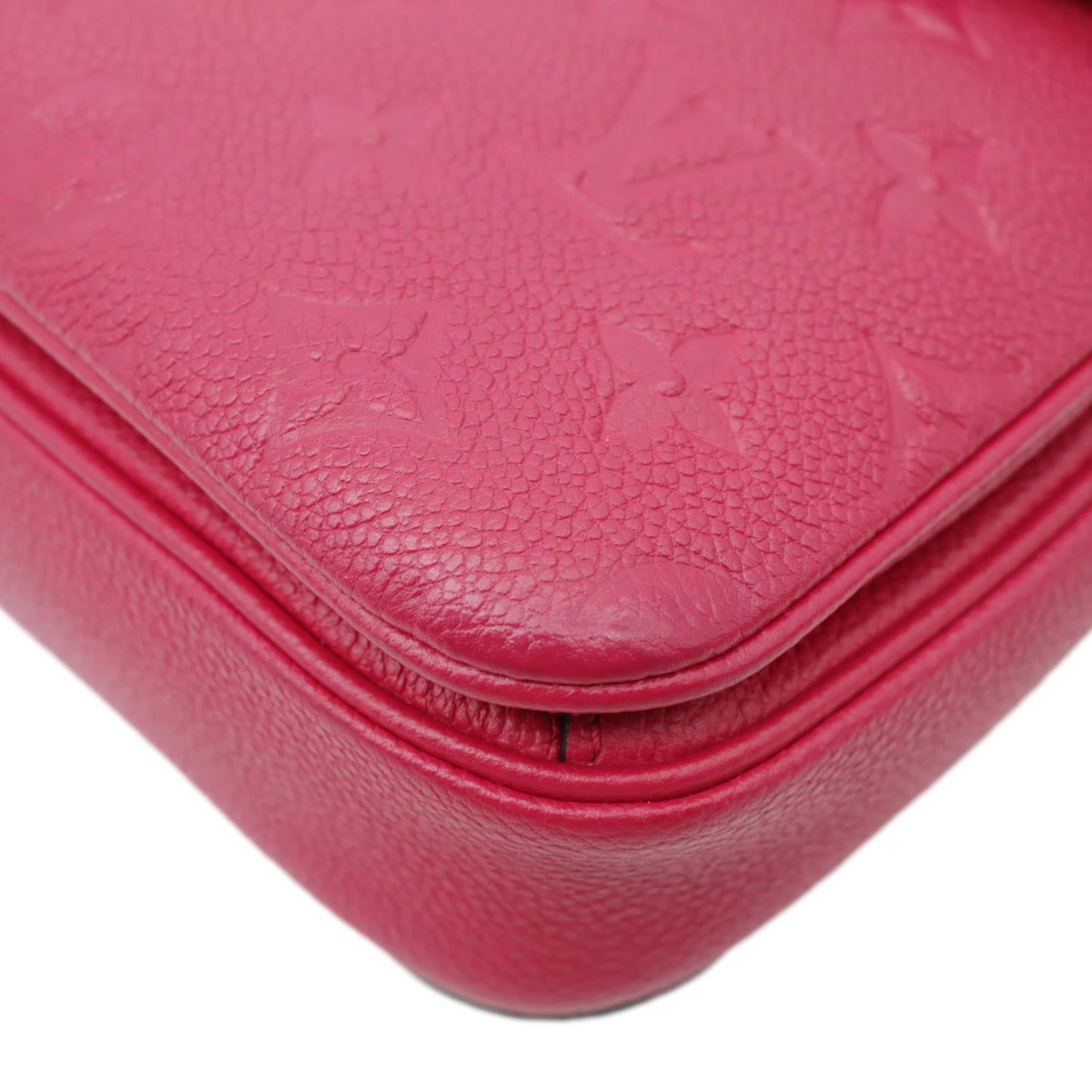 LOUIS VUITTON Metis Pochette Empreinte Leather Crossbody Bag Fuchsia
