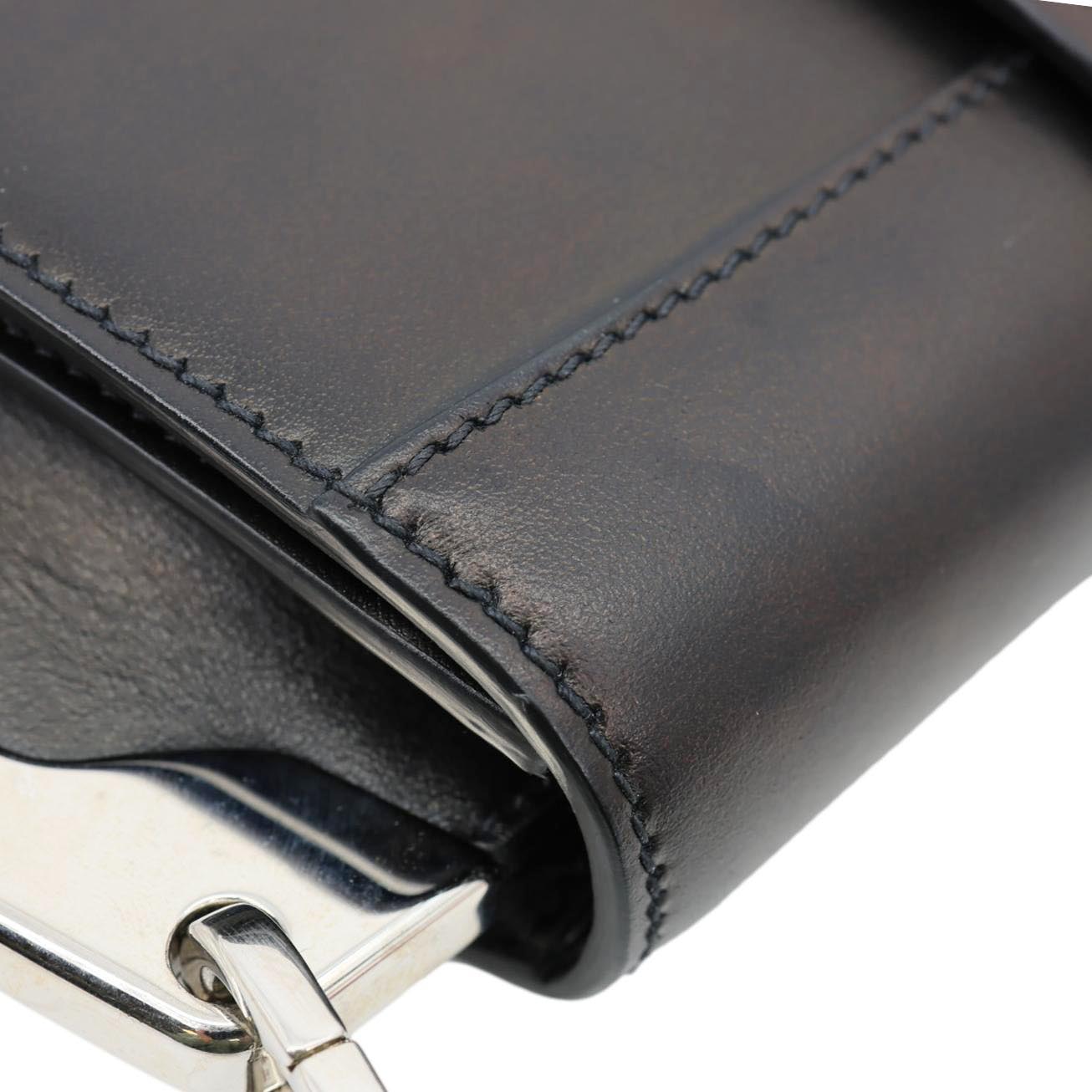 PRADA Sidonie Leather Crossbody Bag Black