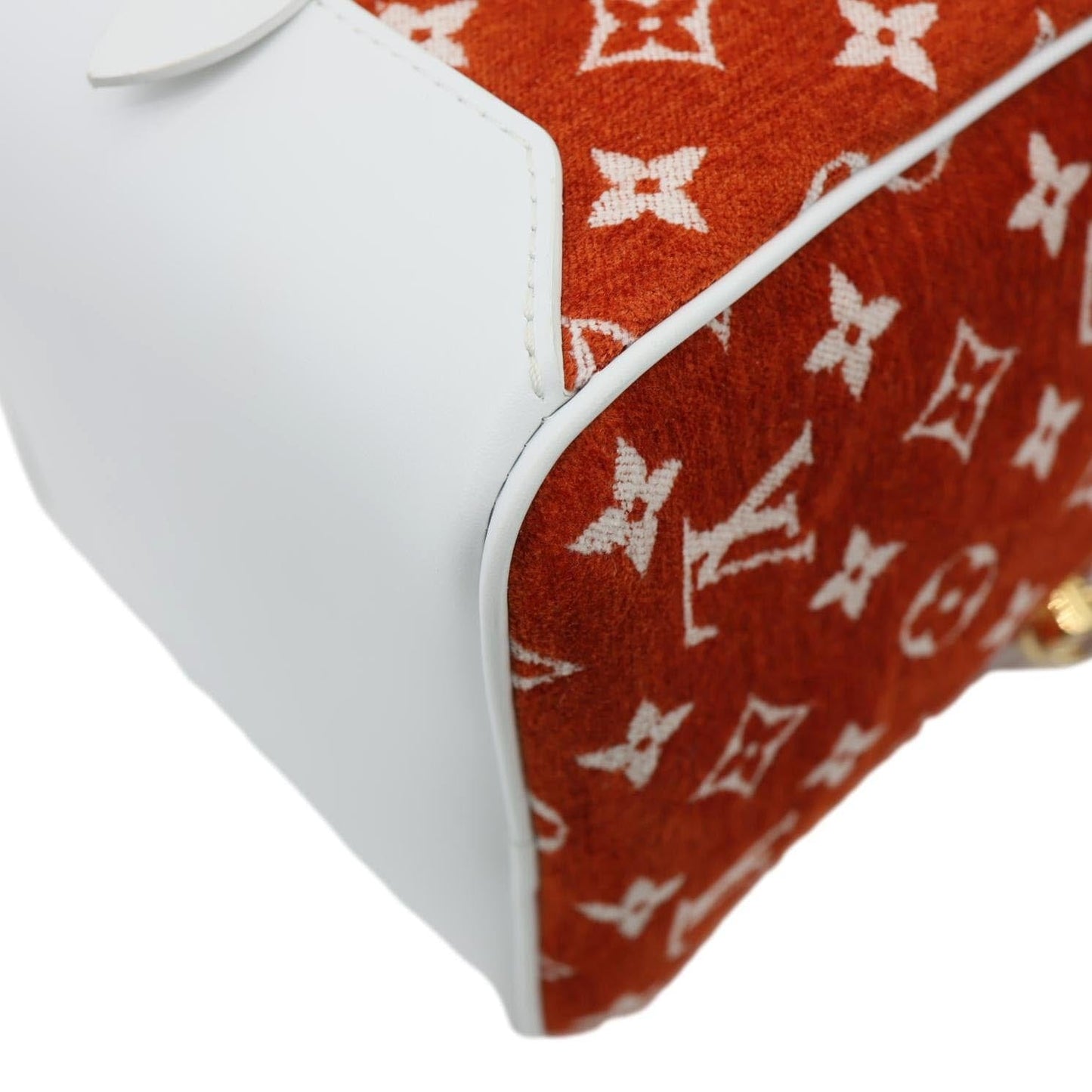 LOUIS VUITTON Match Square Monogram Jacquard Velvet Tote Bag Orange
